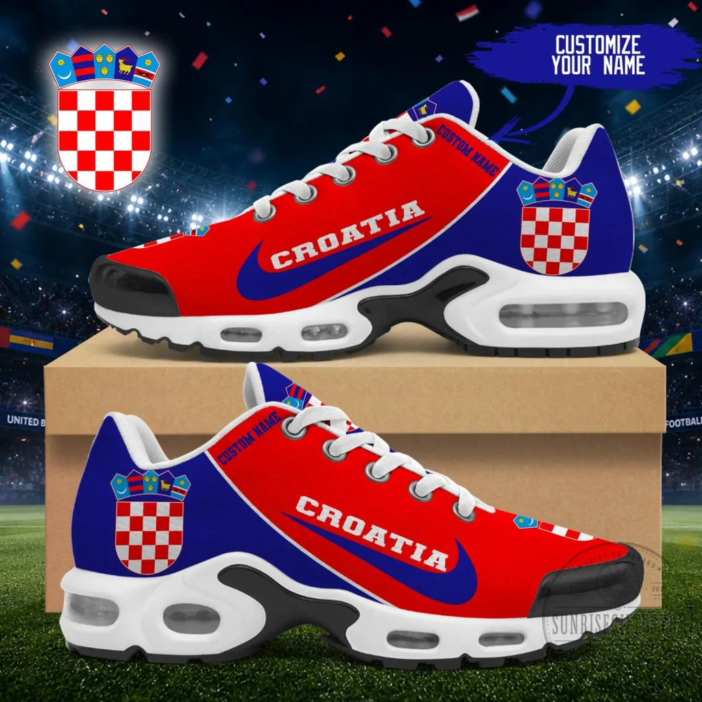 Croatia National Football Team Fan Shoes with Custom Name Croatia National Football Team Fan Shoes with Custom Name