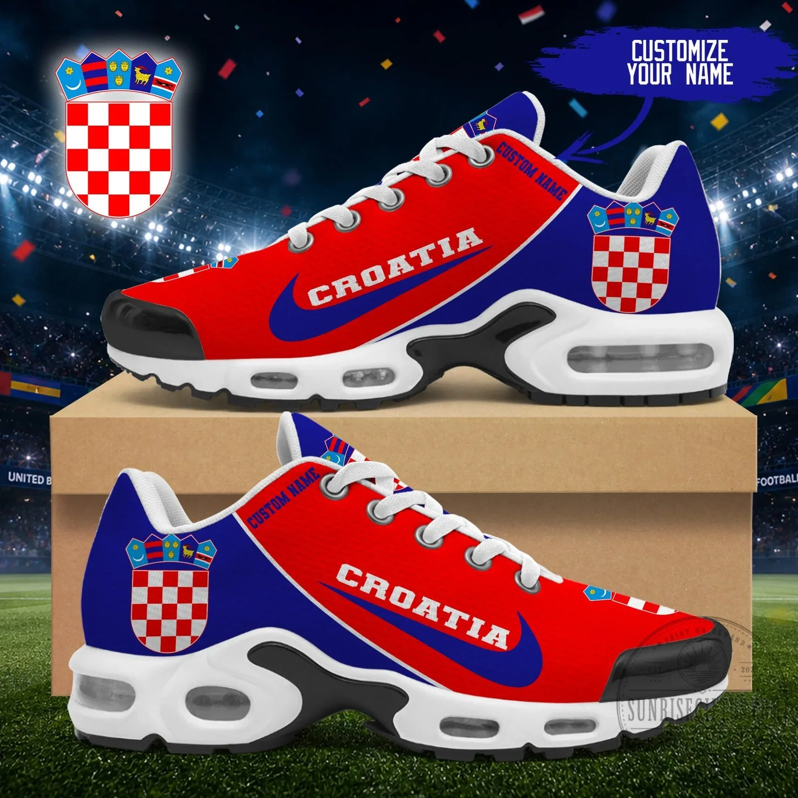 Croatia National Football Team Fan Shoes with Custom Name 2 Croatia National Football Team Fan Shoes with Custom Name