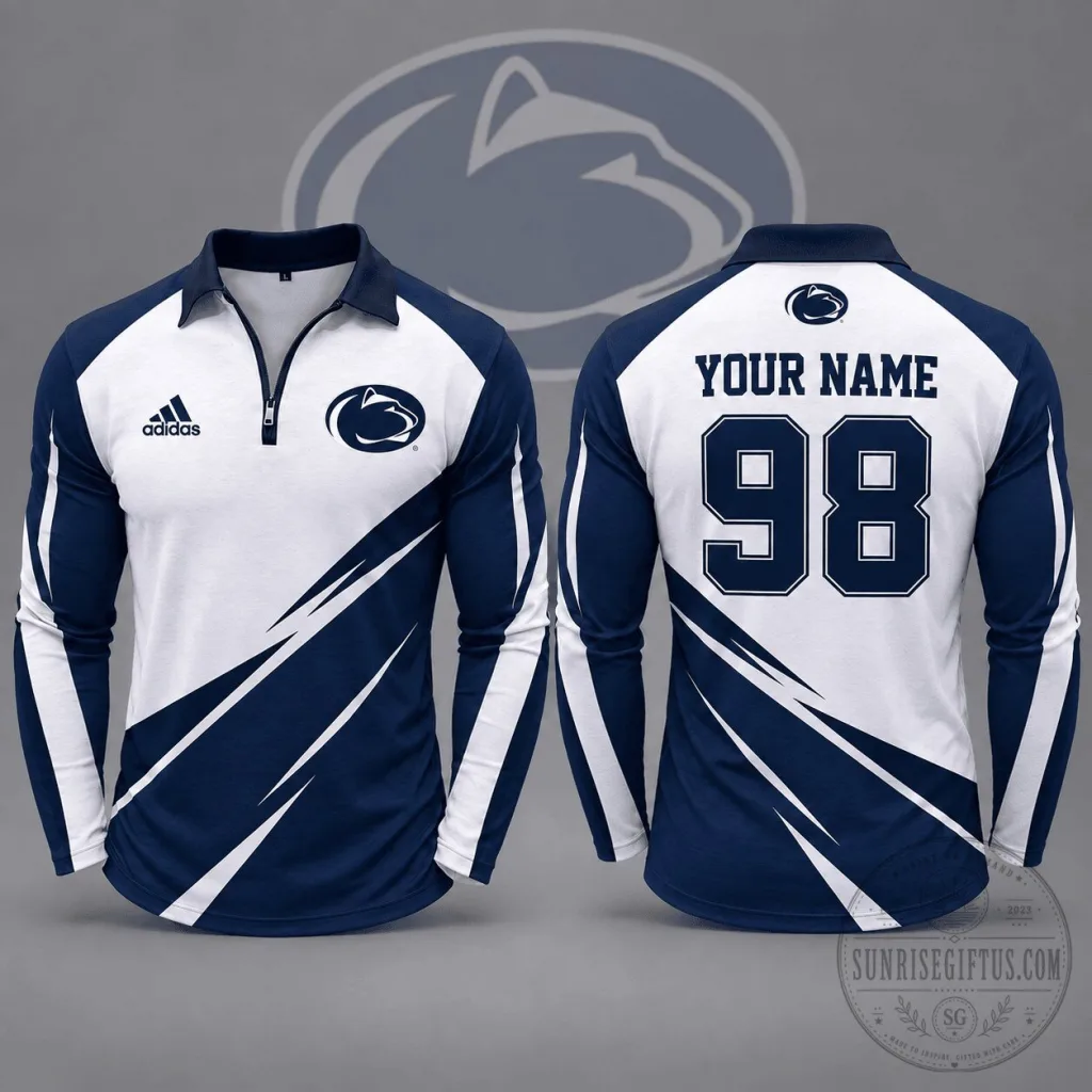 Penn State Nittany Lions Personalized Name Number Long Sleeve Polo Shirt Penn State Nittany Lions Personalized Name Number Long Sleeve Polo Shirt