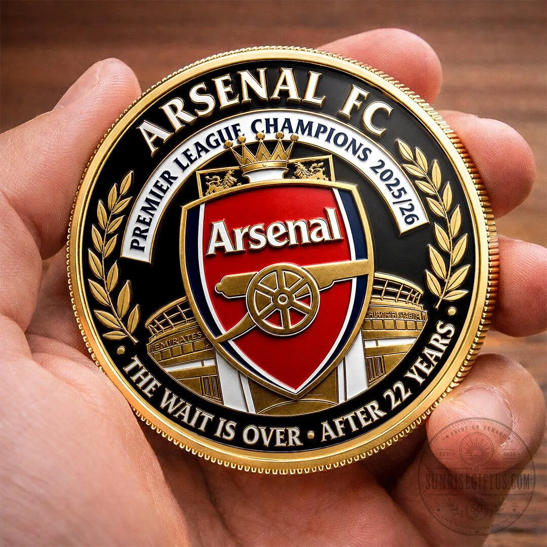 Arsenal FC Premier League Champions 2025/26 Commemorative Coin Collectible 12 Arsenal FC Premier League Champions 2025/26 Commemorative Coin Collectible