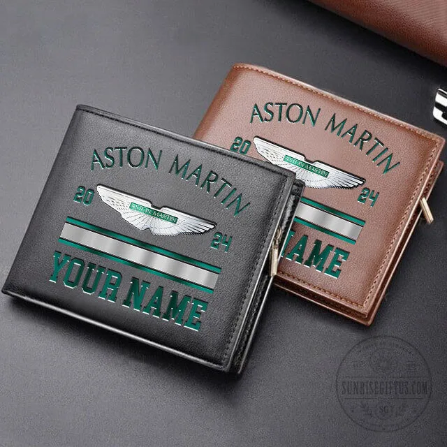 Aston Martin Personalized Logo Bi-Fold Wallet for Men