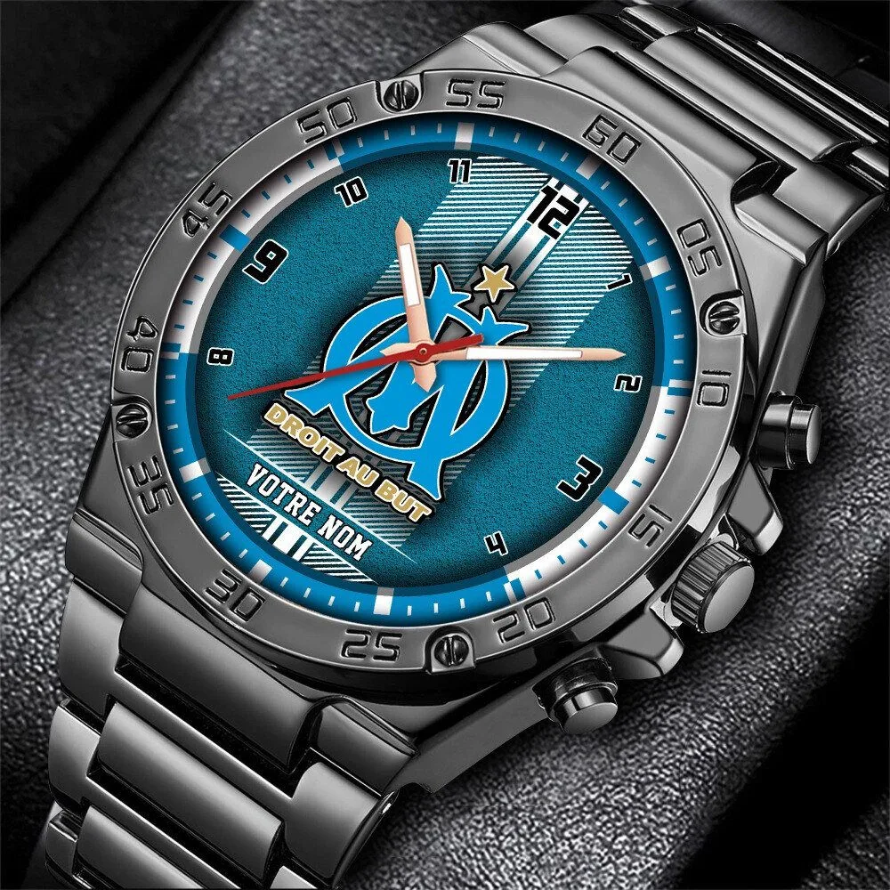 Olympique de Marseille Football Club Logo Stainless Steel Watch 5 Olympique de Marseille Football Club Logo Stainless Steel Watch