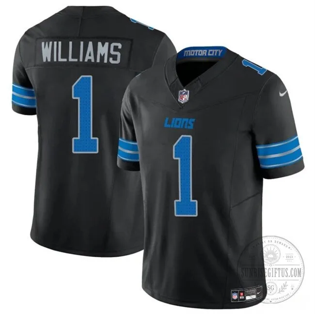 Jameson Williams Detroit Lions Black Football Jersey 5 Jameson Williams Detroit Lions Black Football Jersey