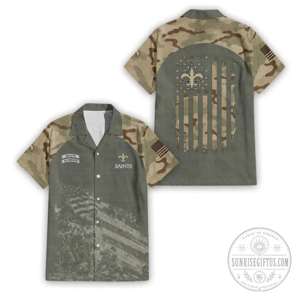 Camouflage Hawaiian Shirt for New Orleans Saints Salute To Service Collection Camouflage Hawaiian Shirt for New Orleans Saints Salute To Service Collection