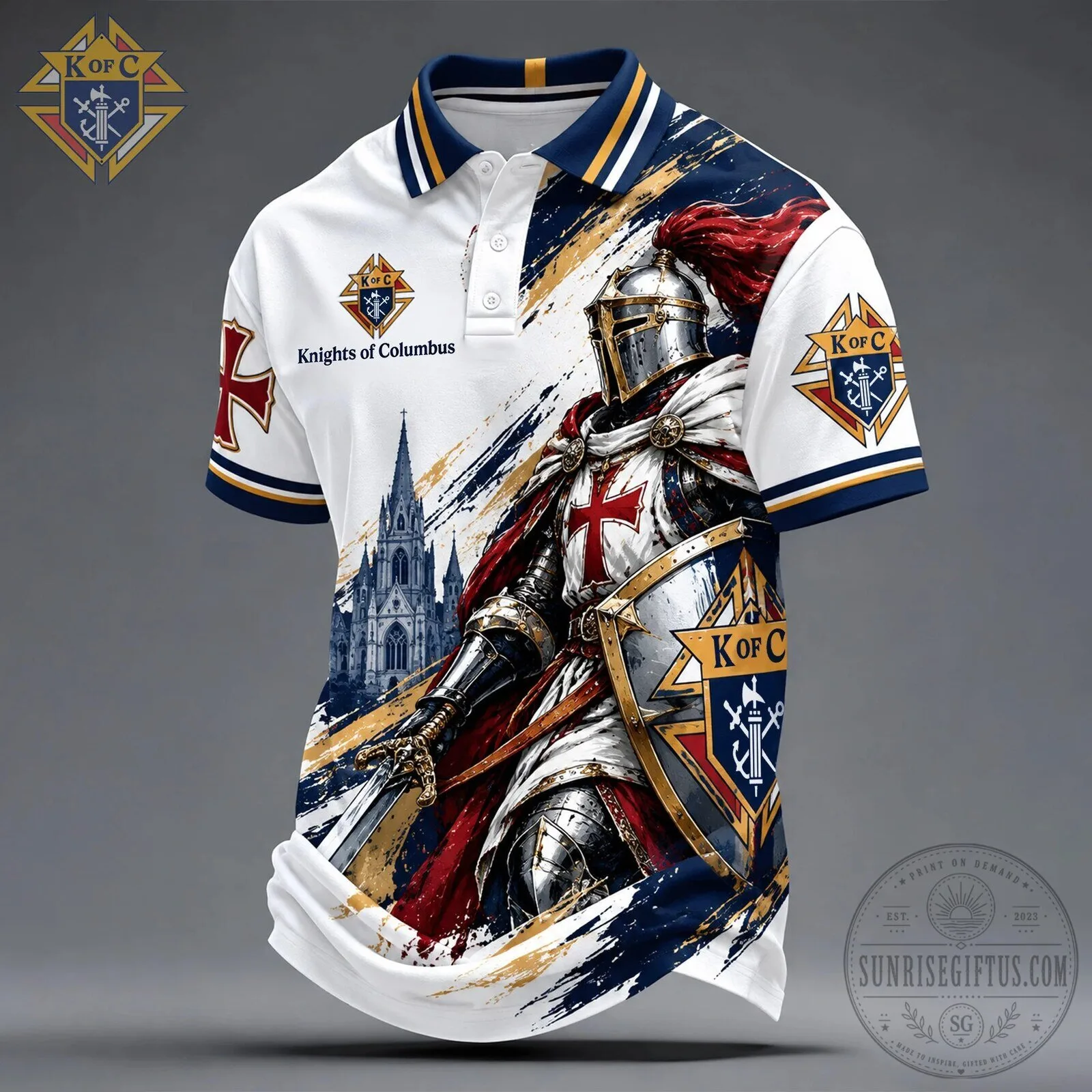 Medieval Knight Templar Polo Shirt by Knights of Columbus