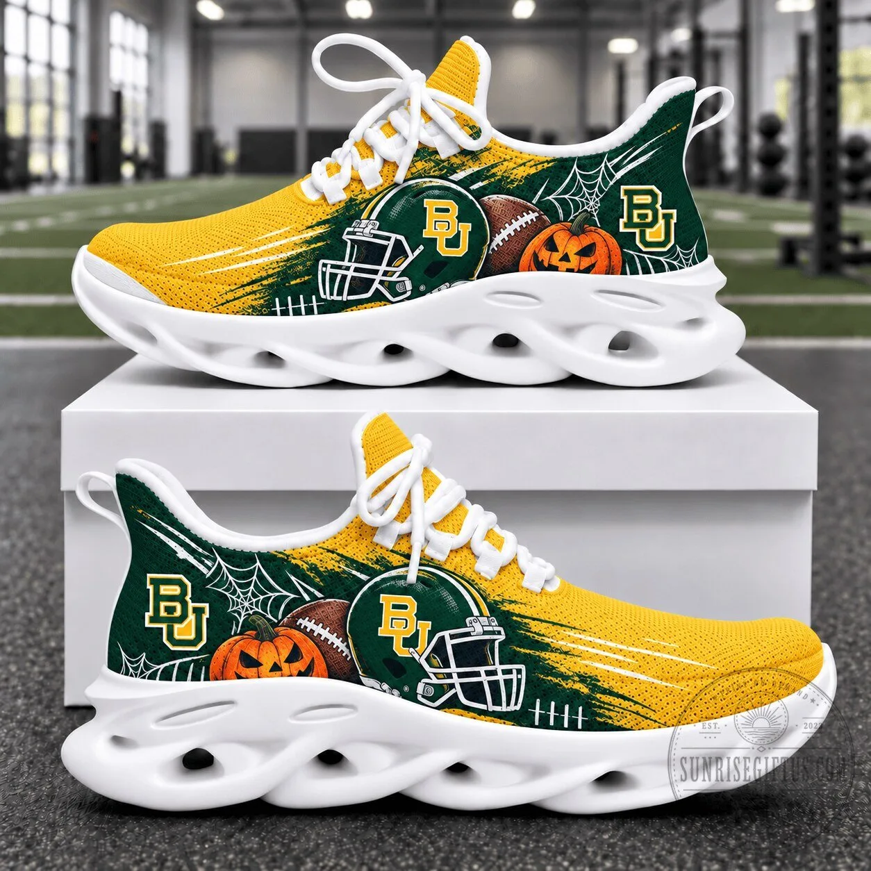 Baylor Bears Football Team Halloween Pattern Chunky Sneakers Shoes 3 Baylor Bears Football Team Halloween Pattern Chunky Sneakers Shoes