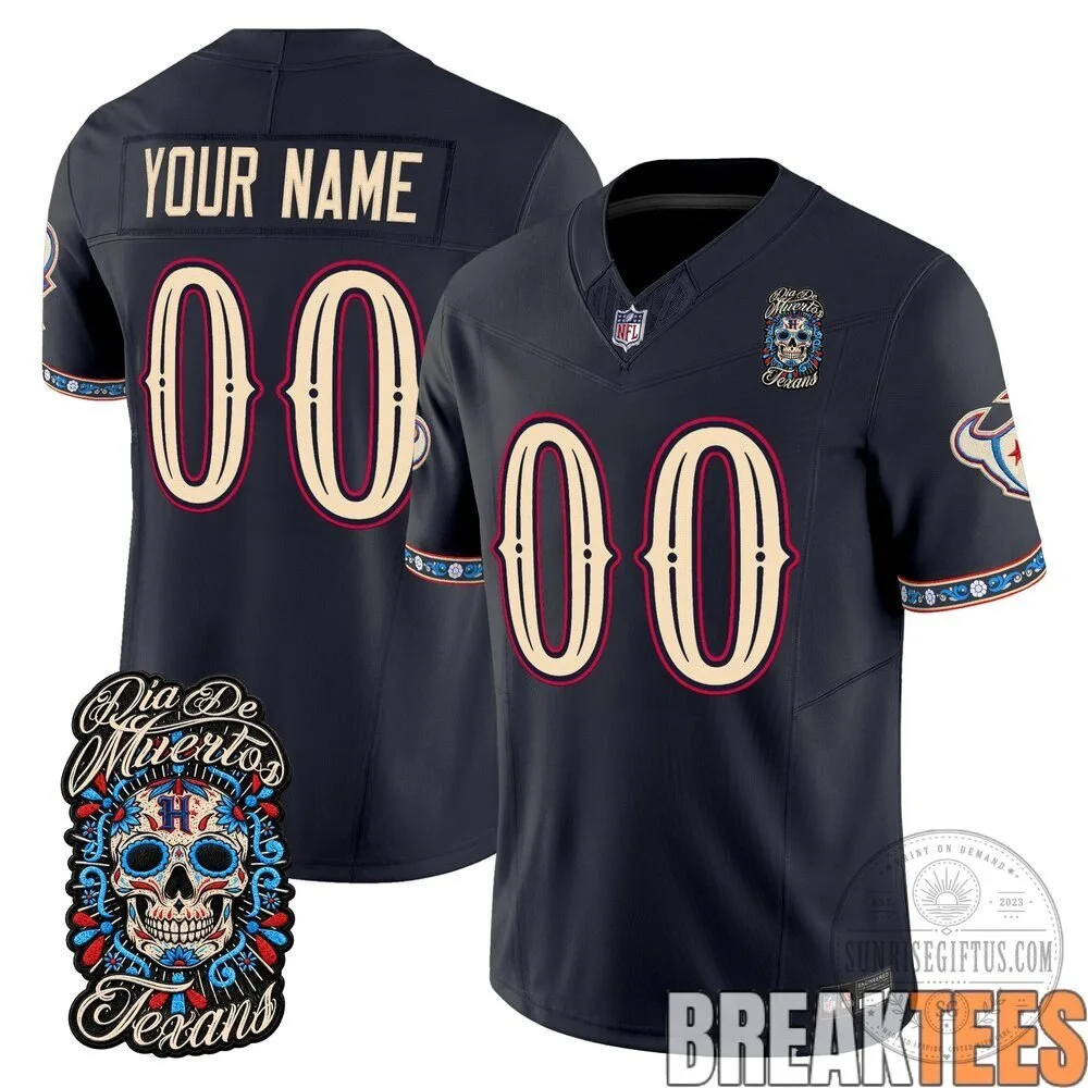Houston Texans Día de los Muertos Custom Football Jersey 8 Houston Texans Día de los Muertos Custom Football Jersey