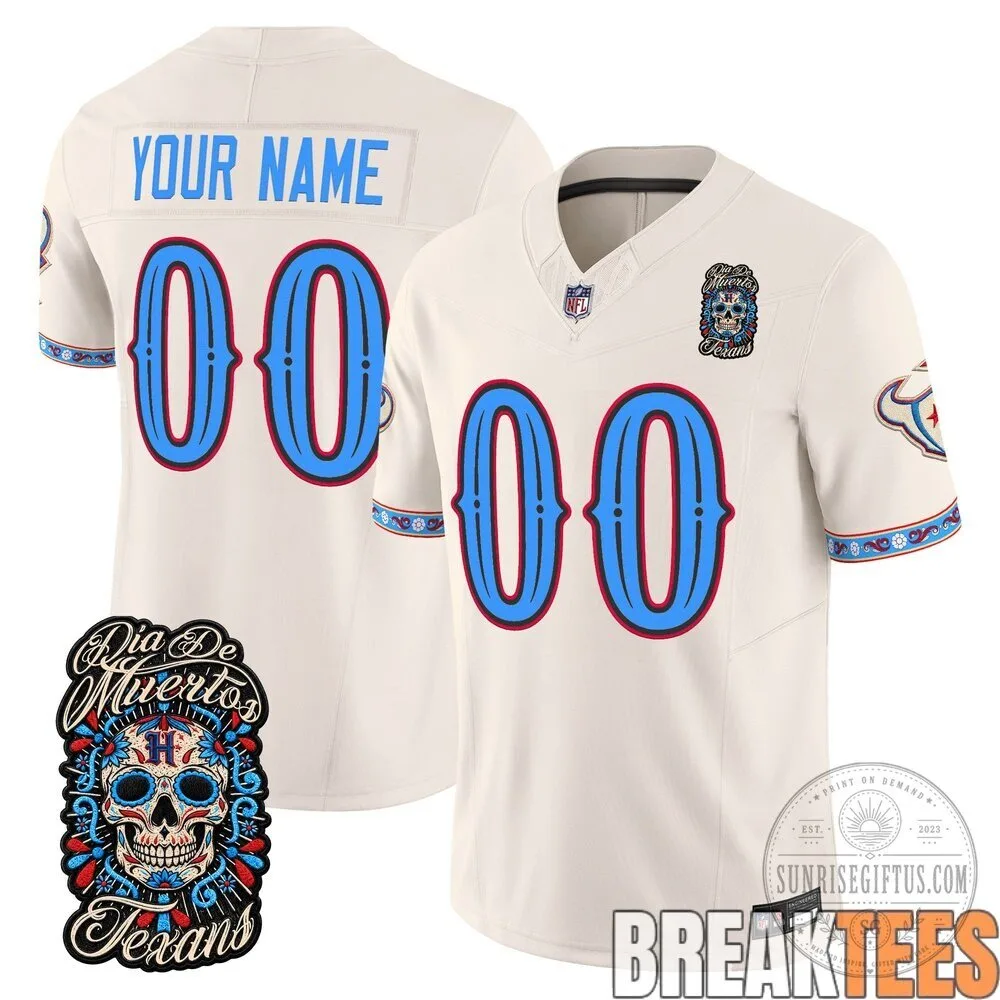 Houston Texans Día de los Muertos Custom Football Jersey 9 Houston Texans Día de los Muertos Custom Football Jersey