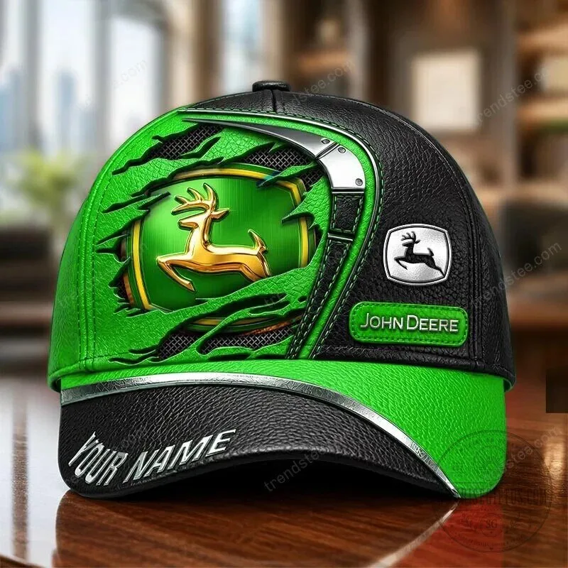 John Deere Personalized Green and Black Tractor Logo Baseball Cap Hat 9 John Deere Personalized Green and Black Tractor Logo Baseball Cap Hat
