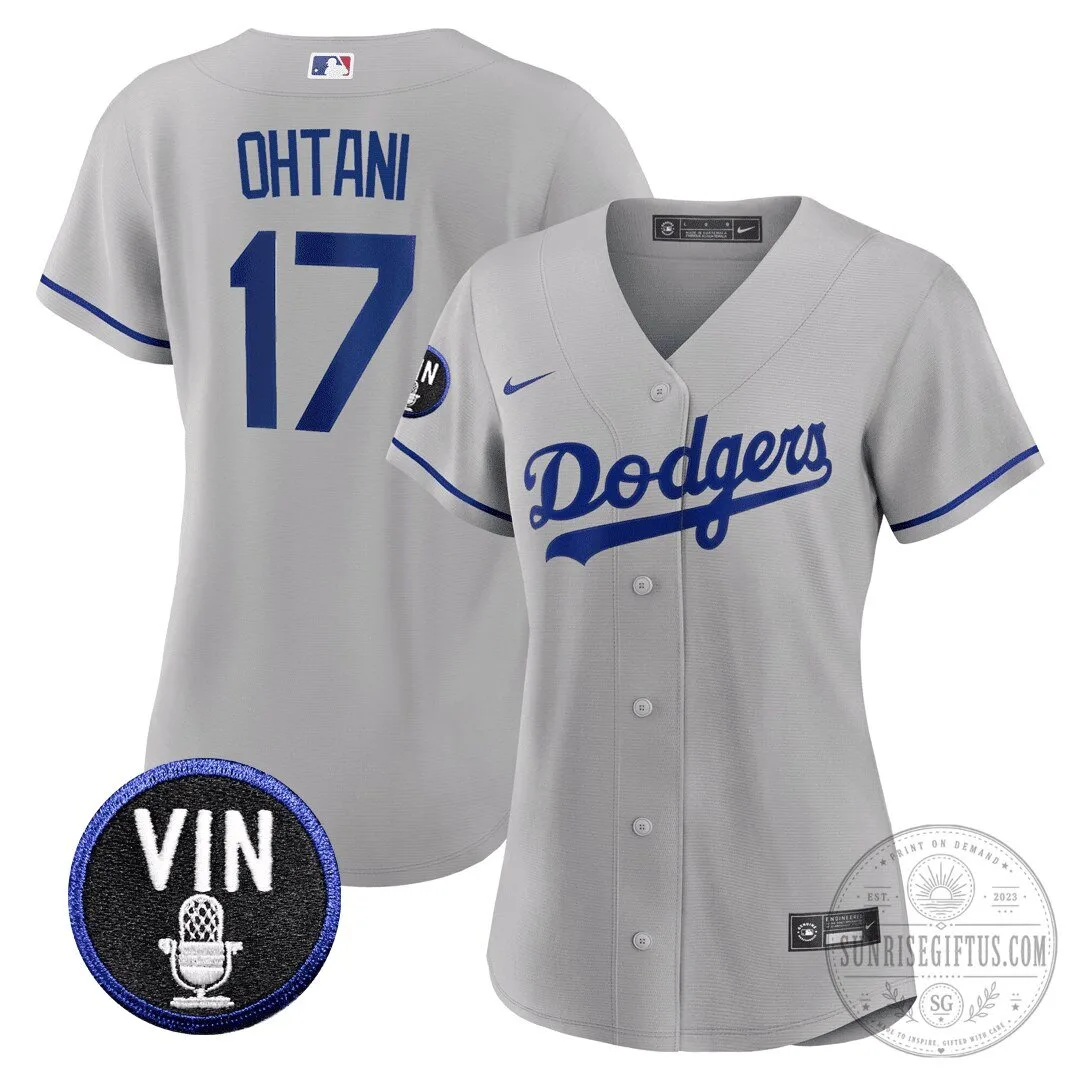 Los Angeles Dodgers Shohei Ohtani Vin Scully Patch Baseball Jersey 10 Los Angeles Dodgers Shohei Ohtani Vin Scully Patch Baseball Jersey