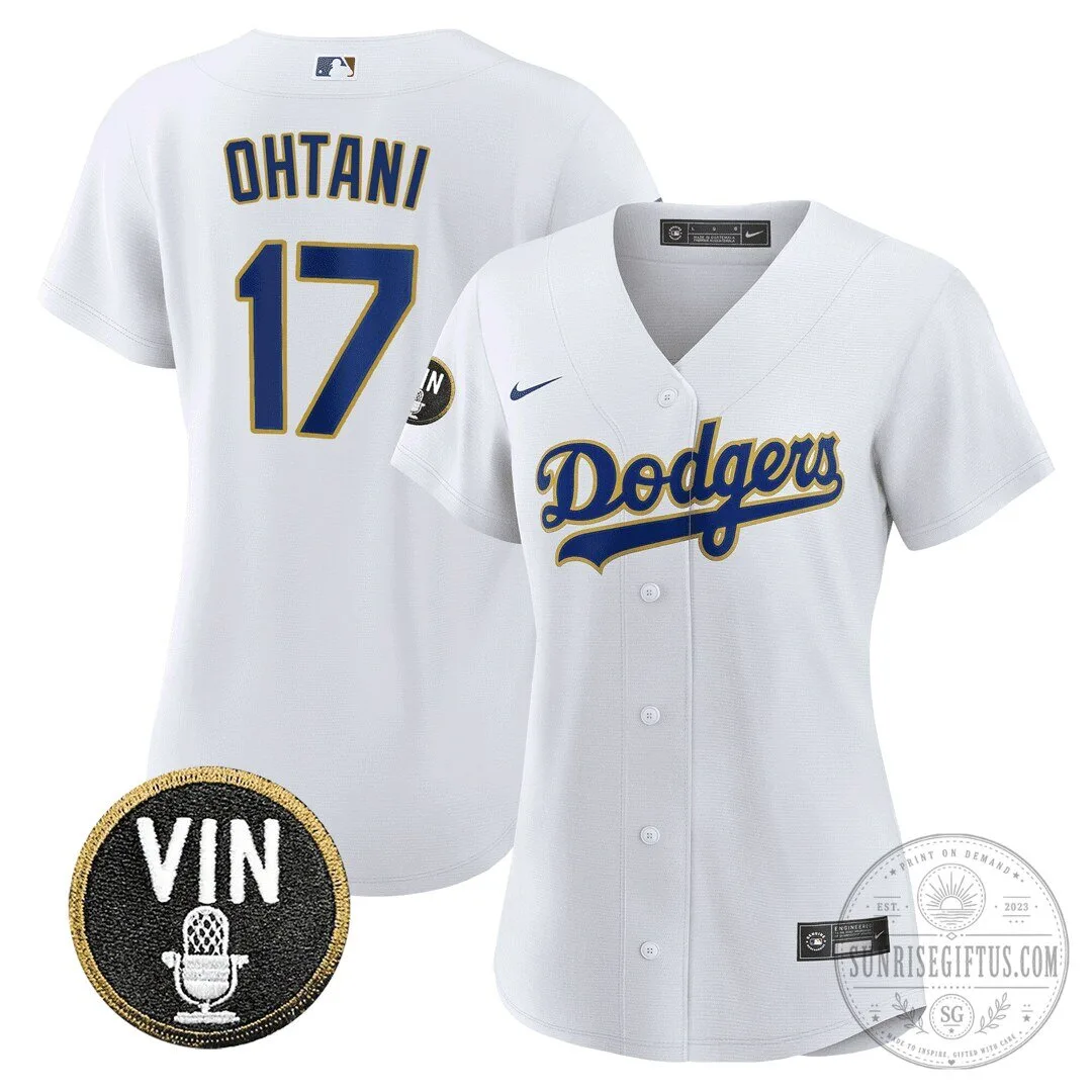 Los Angeles Dodgers Shohei Ohtani Vin Scully Patch Baseball Jersey 11 Los Angeles Dodgers Shohei Ohtani Vin Scully Patch Baseball Jersey