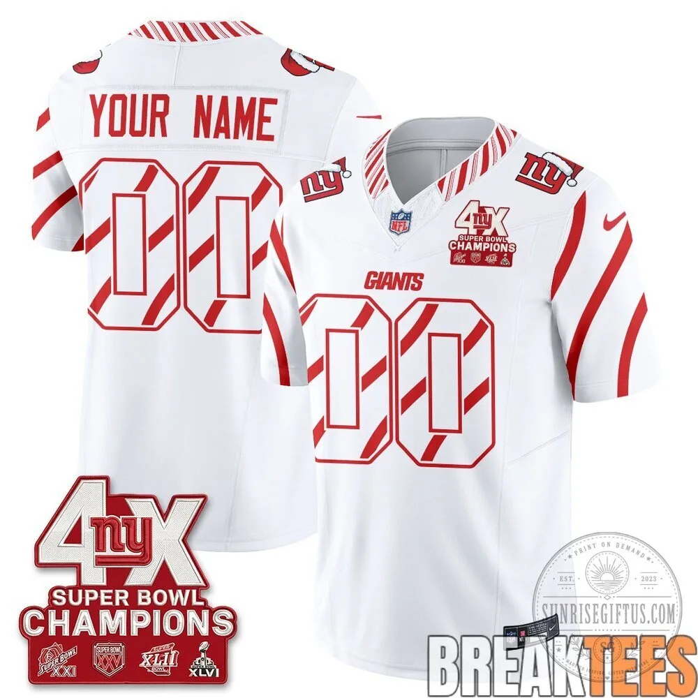 Super Bowl Champions Football Jersey - Christmas Edition for New York Giants Fans 4 Super Bowl Champions Football Jersey - Christmas Edition for New York Giants Fans