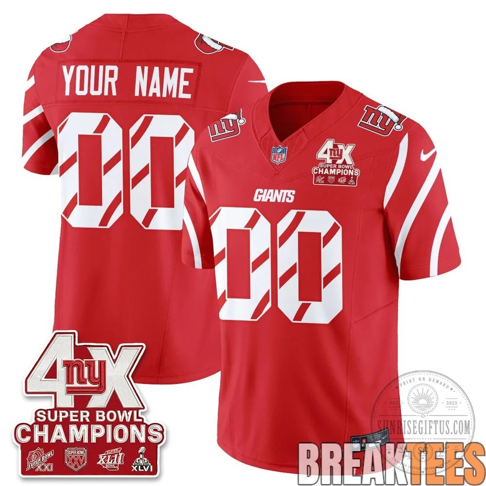 Super Bowl Champions Football Jersey - Christmas Edition for New York Giants Fans 8 Super Bowl Champions Football Jersey - Christmas Edition for New York Giants Fans