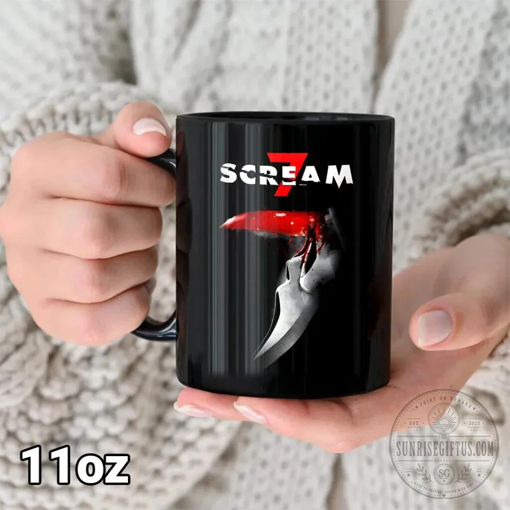 Scream 7 Movie Poster Black Ceramic Coffee Mug 8 Scream 7 Movie Poster Black Ceramic Coffee Mug