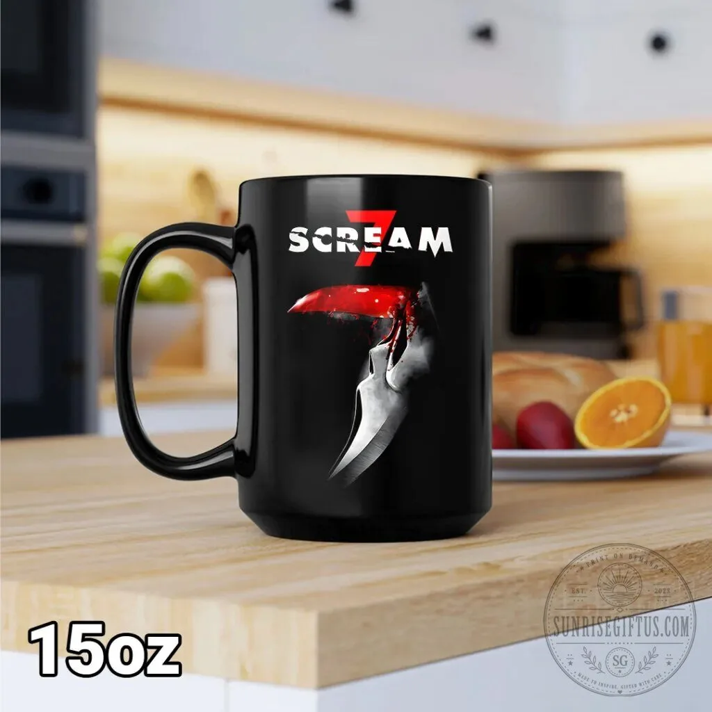 Scream 7 Movie Poster Black Ceramic Coffee Mug 9 Scream 7 Movie Poster Black Ceramic Coffee Mug