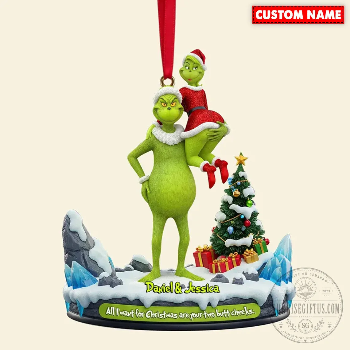 The Grinch All I Want For Christmas Is Your Two Butt Cheeks Couple Ornament 10 The Grinch All I Want For Christmas Is Your Two Butt Cheeks Couple Ornament