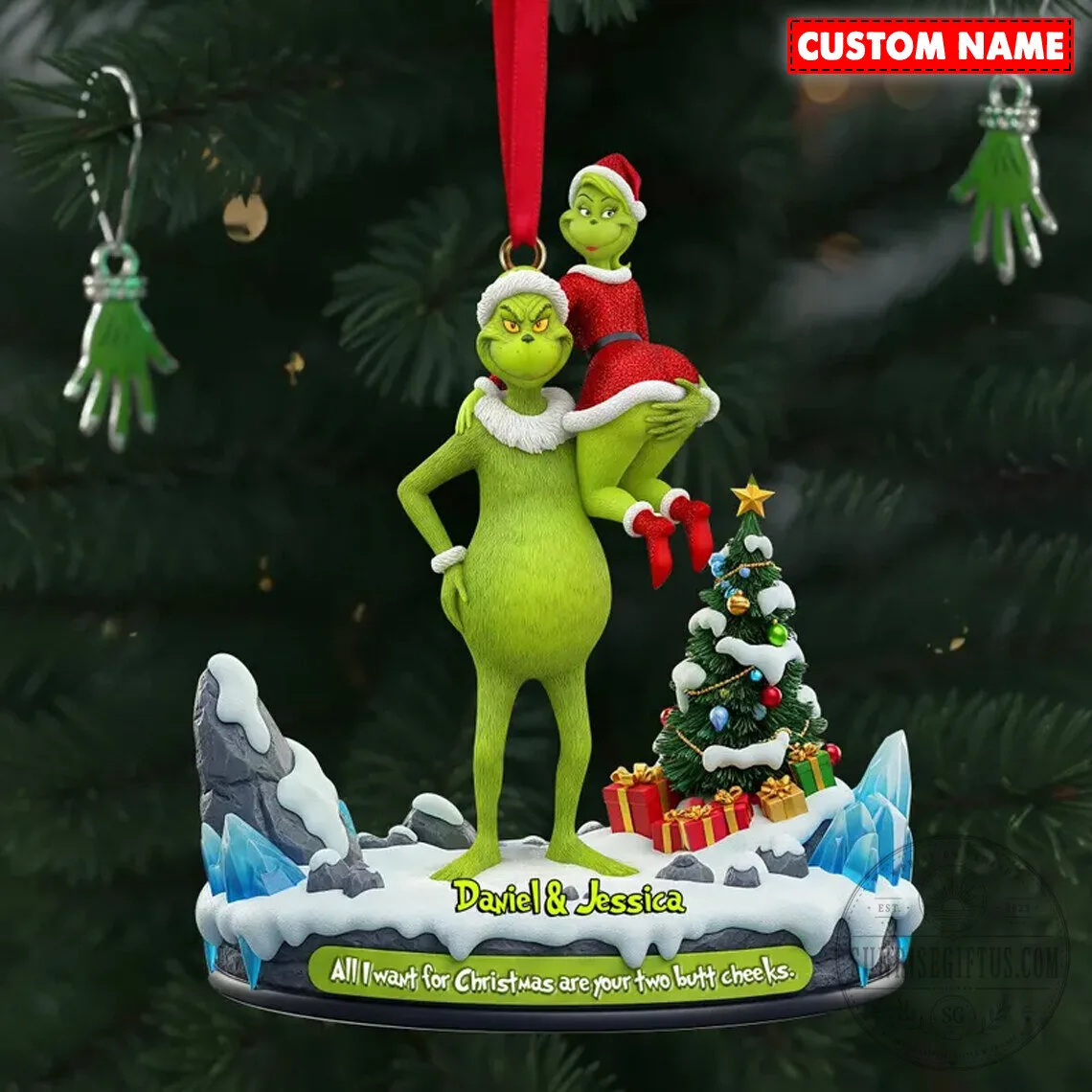 The Grinch All I Want For Christmas Is Your Two Butt Cheeks Couple Ornament 11 The Grinch All I Want For Christmas Is Your Two Butt Cheeks Couple Ornament