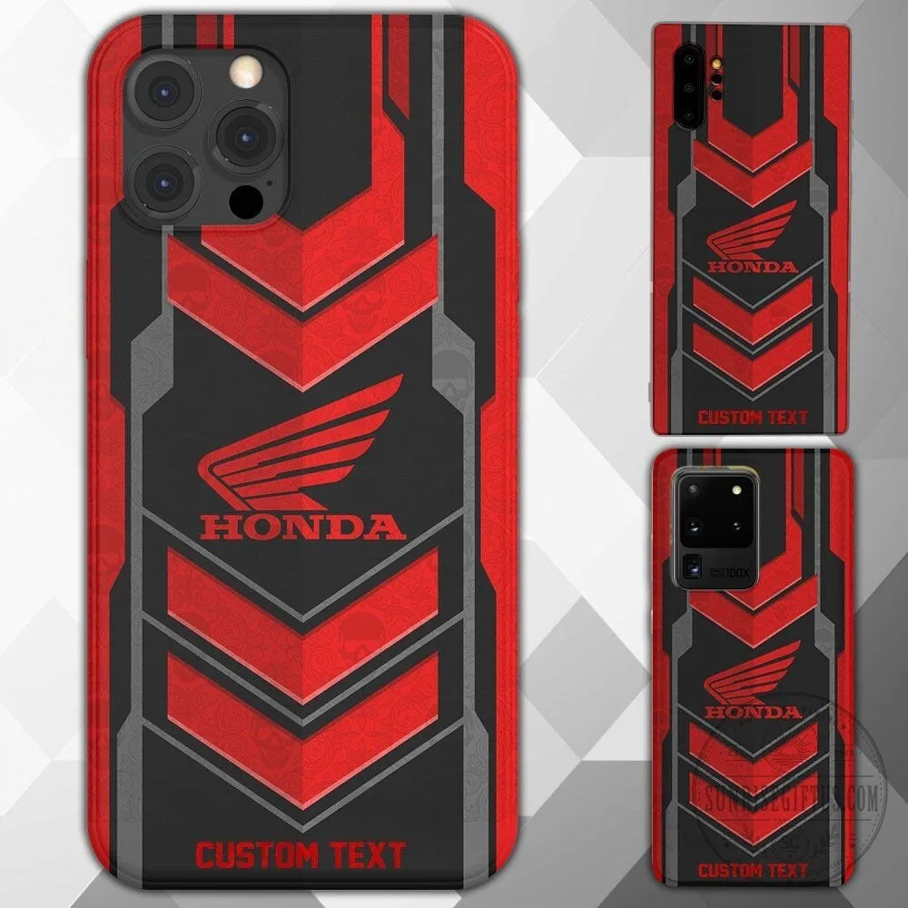 Honda Motorcycle Racing Team Custom Text Red and Black Phone Case