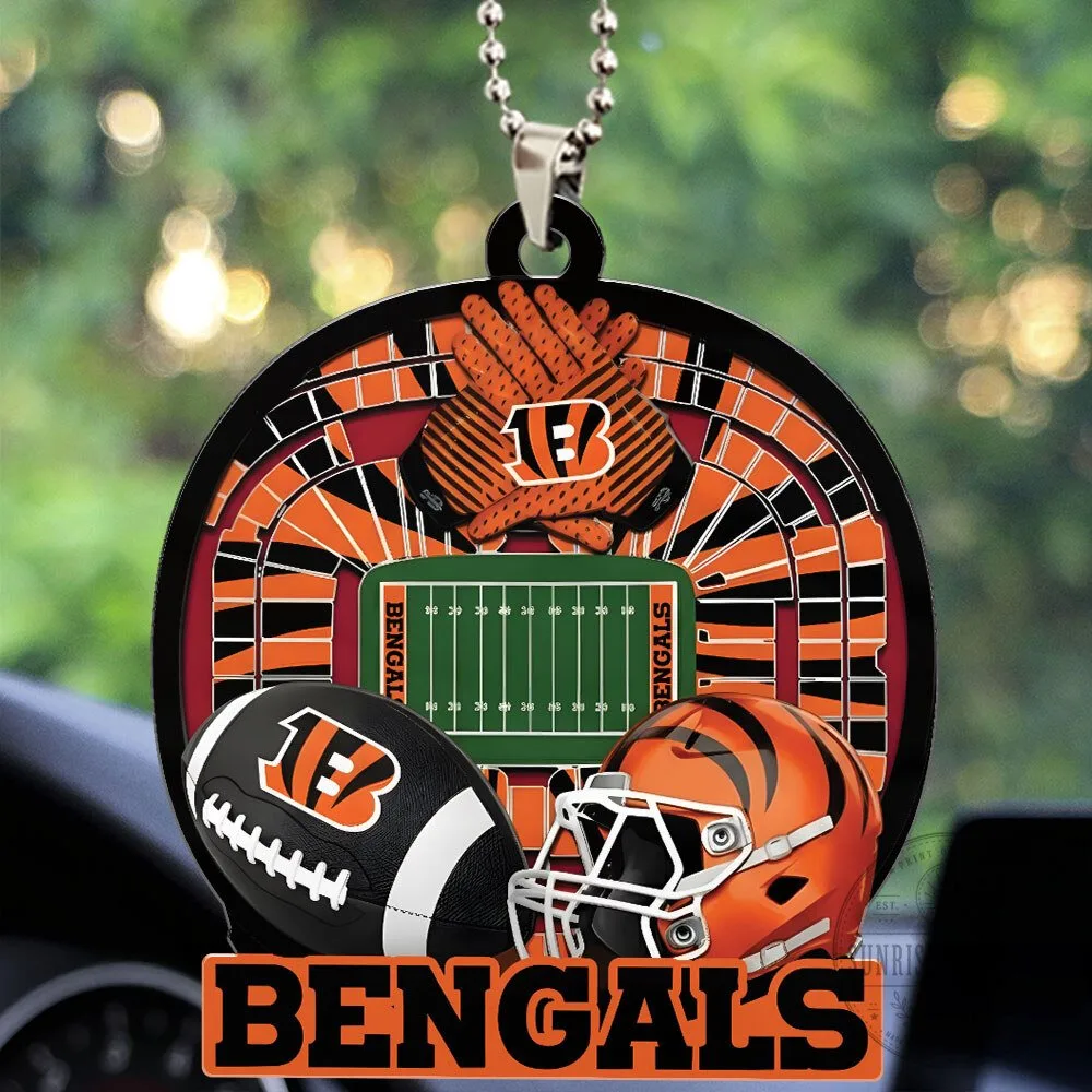 Cincinnati Bengals Football Stadium Helmet Gloves Car Hanging Ornament 6 Cincinnati Bengals Football Stadium Helmet Gloves Car Hanging Ornament