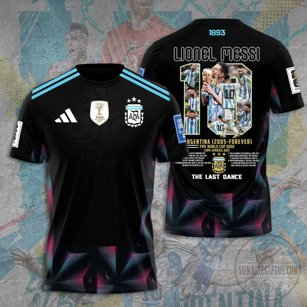 Lionel Messi Argentina FIFA World Cup 2022 Black Soccer Football Jersey