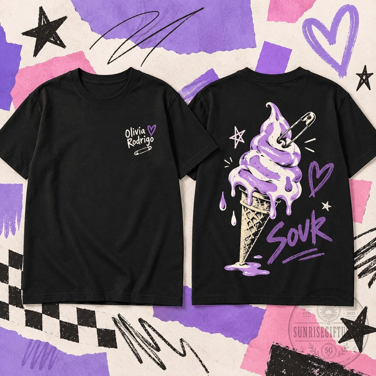 Olivia Rodrigo Sour Ice Cream T-Shirt for Pop Music Fans