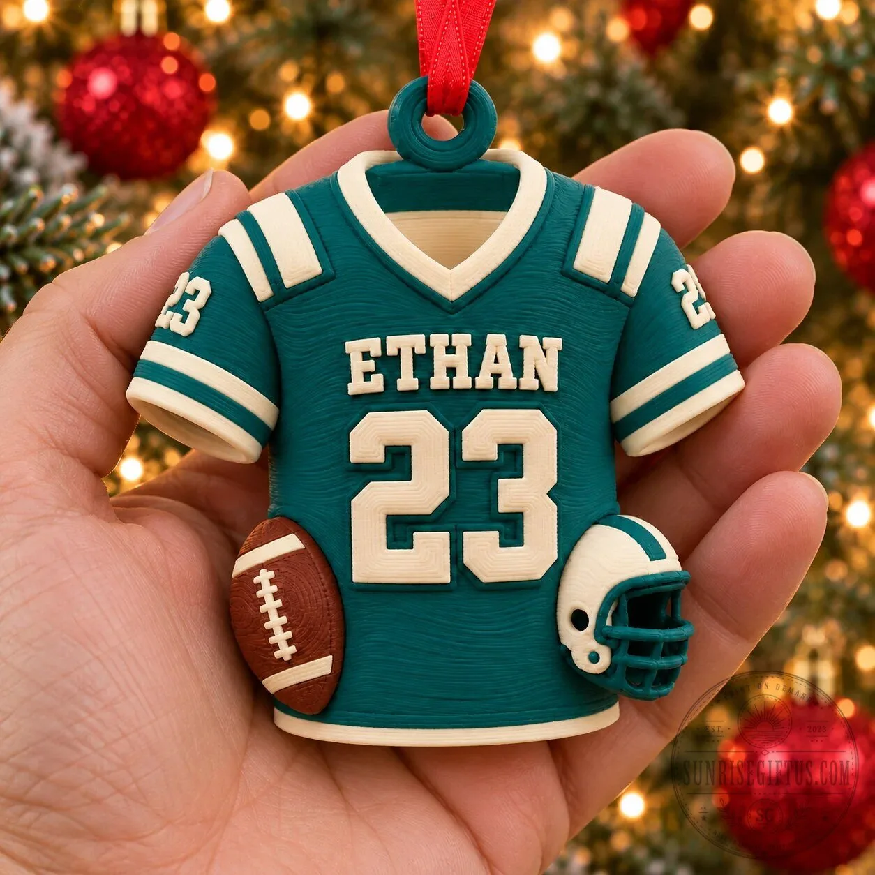 Personalized Football Jersey Christmas Ornament Custom Name and Number Holiday Gift 10 Personalized Football Jersey Christmas Ornament Custom Name and Number Holiday Gift