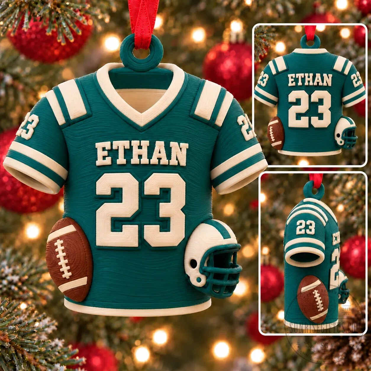 Personalized Football Jersey Christmas Ornament Custom Name and Number Holiday Gift 11 Personalized Football Jersey Christmas Ornament Custom Name and Number Holiday Gift