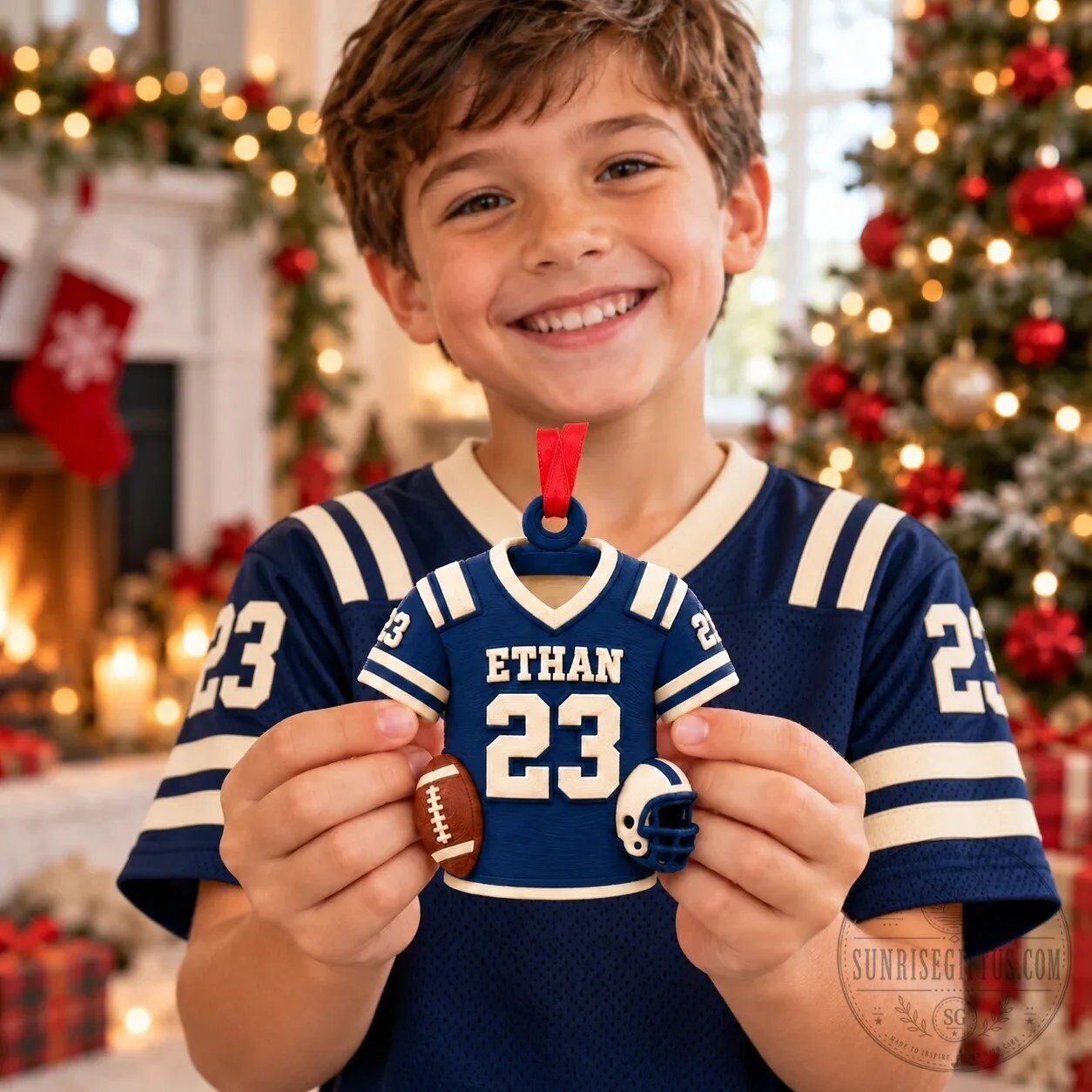 Personalized Football Jersey Christmas Ornament Custom Name and Number Holiday Gift 12 Personalized Football Jersey Christmas Ornament Custom Name and Number Holiday Gift