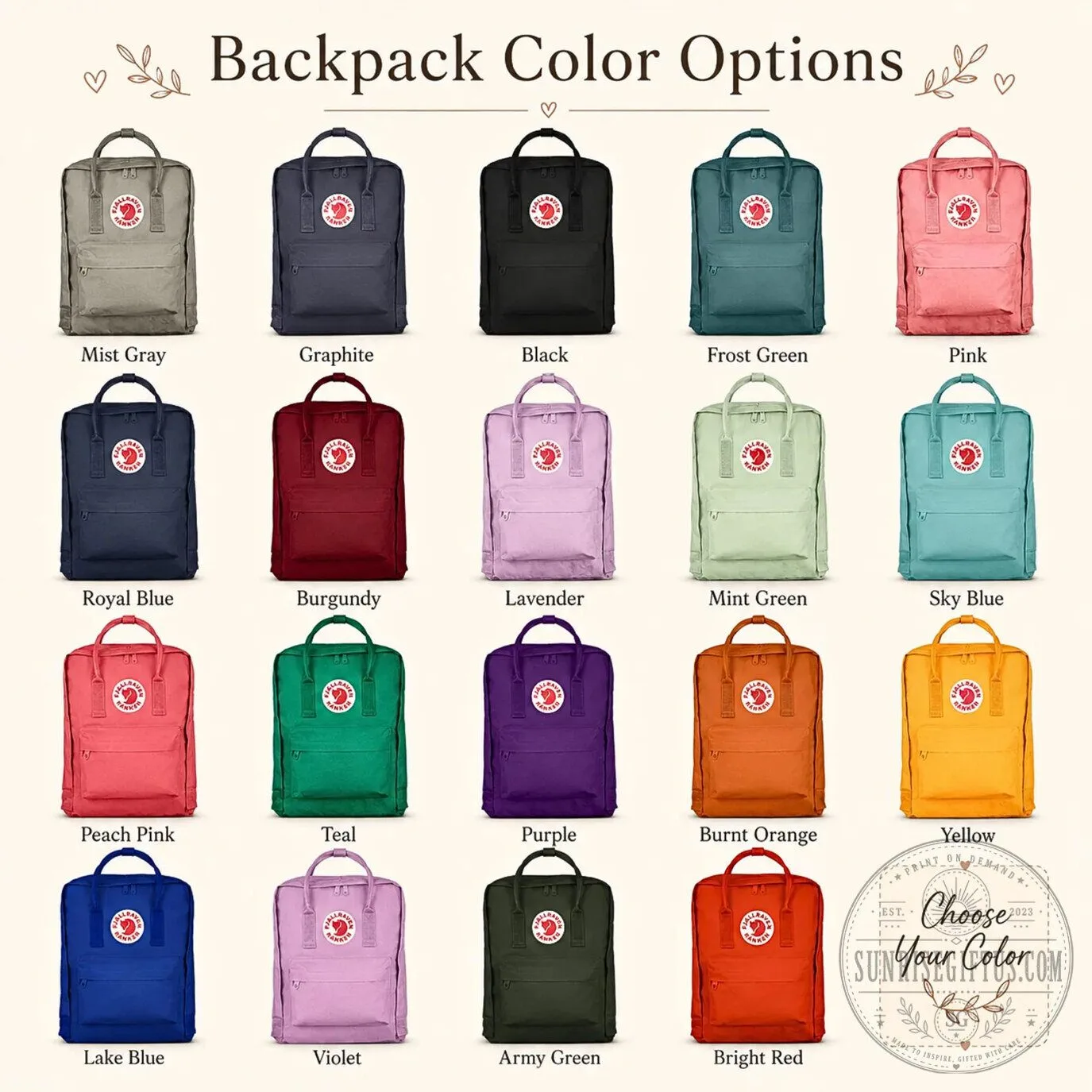 Hello Kitty Fjallraven Kanken Embroidered Backpack with Personalized Name 12 Hello Kitty Fjallraven Kanken Embroidered Backpack with Personalized Name