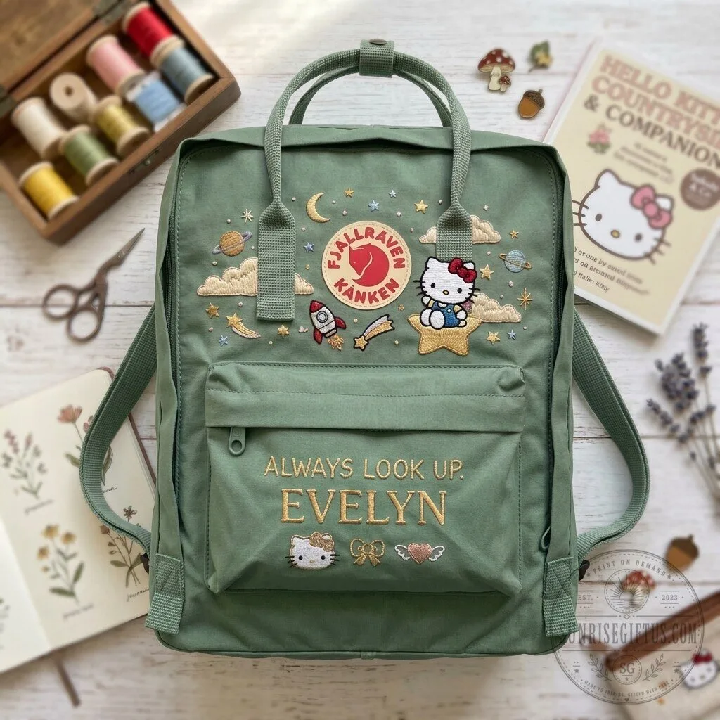 Hello Kitty Fjallraven Kanken Embroidered Backpack with Personalized Name 14 Hello Kitty Fjallraven Kanken Embroidered Backpack with Personalized Name