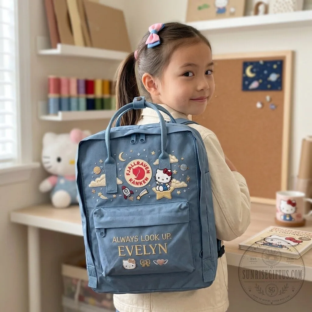 Hello Kitty Fjallraven Kanken Embroidered Backpack with Personalized Name 16 Hello Kitty Fjallraven Kanken Embroidered Backpack with Personalized Name