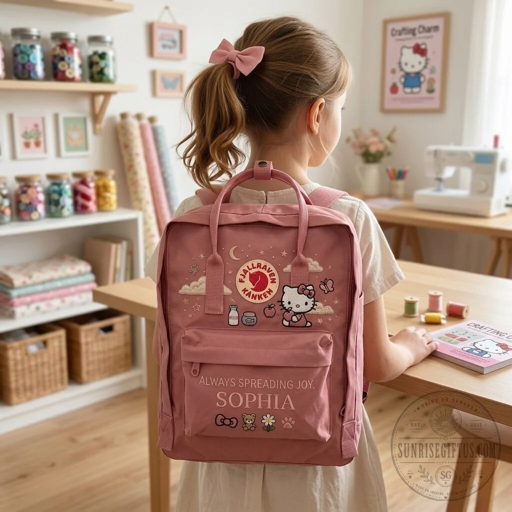 Hello Kitty Fjallraven Kanken Embroidered Backpack with Personalized Name 17 Hello Kitty Fjallraven Kanken Embroidered Backpack with Personalized Name