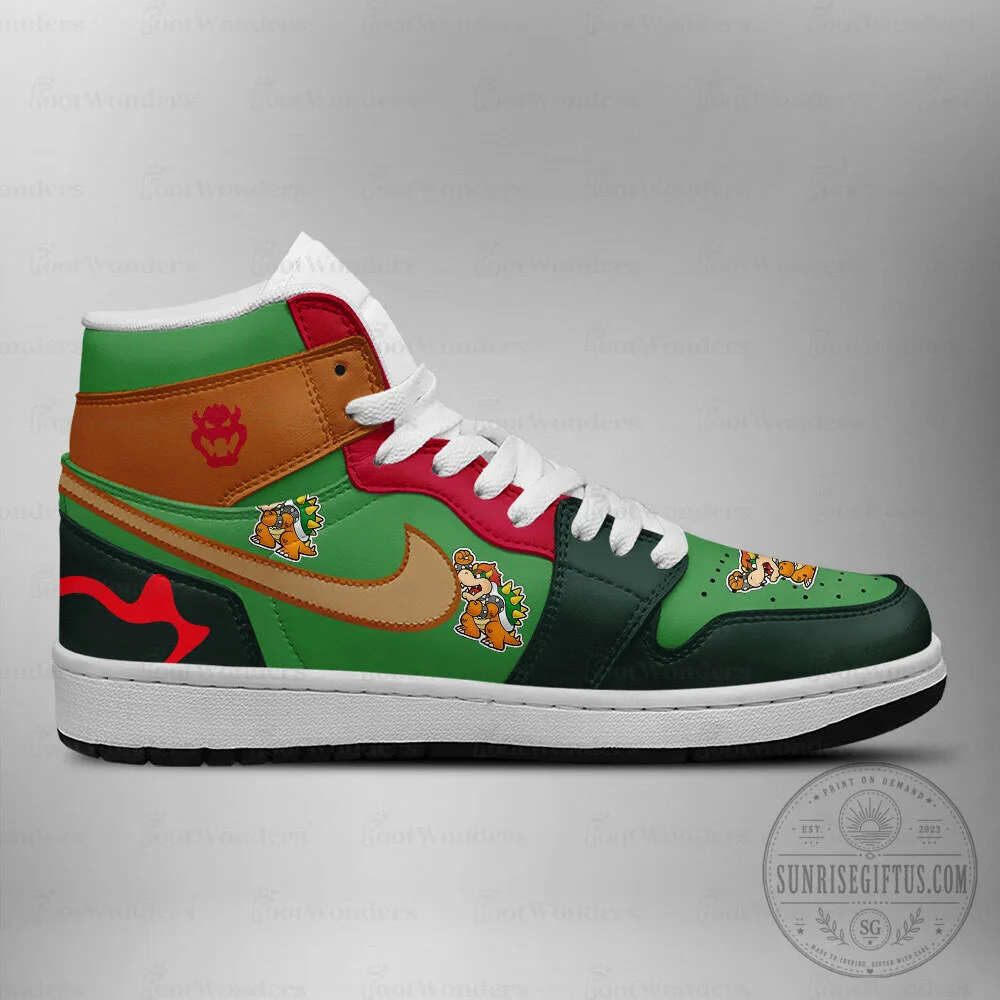 Bowser Super Mario Brothers Video Game High-Top Sneakers Shoes 8 Bowser Super Mario Brothers Video Game High-Top Sneakers Shoes