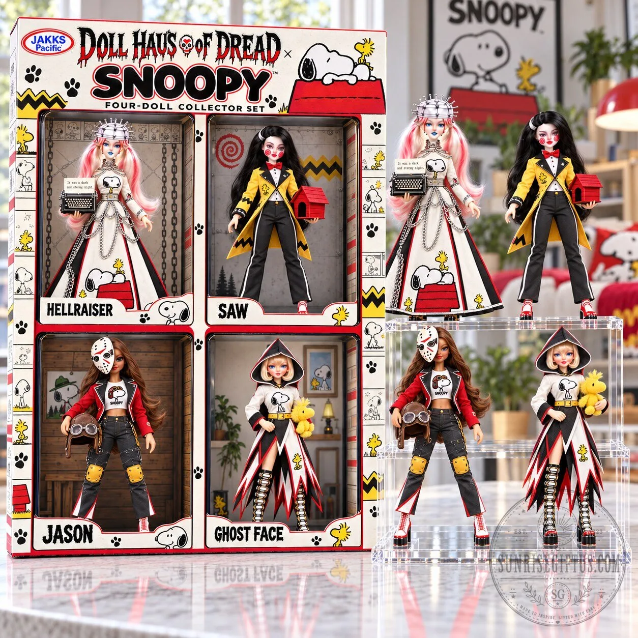 Snoopy Doll Haus of Dread Horror Movie Character Collector Set 3 Snoopy Doll Haus of Dread Horror Movie Character Collector Set