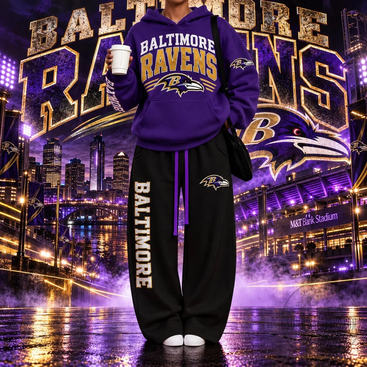 Baltimore Ravens National Football League Team Logo Purple Hoodie 2 Baltimore Ravens National Football League Team Logo Purple Hoodie