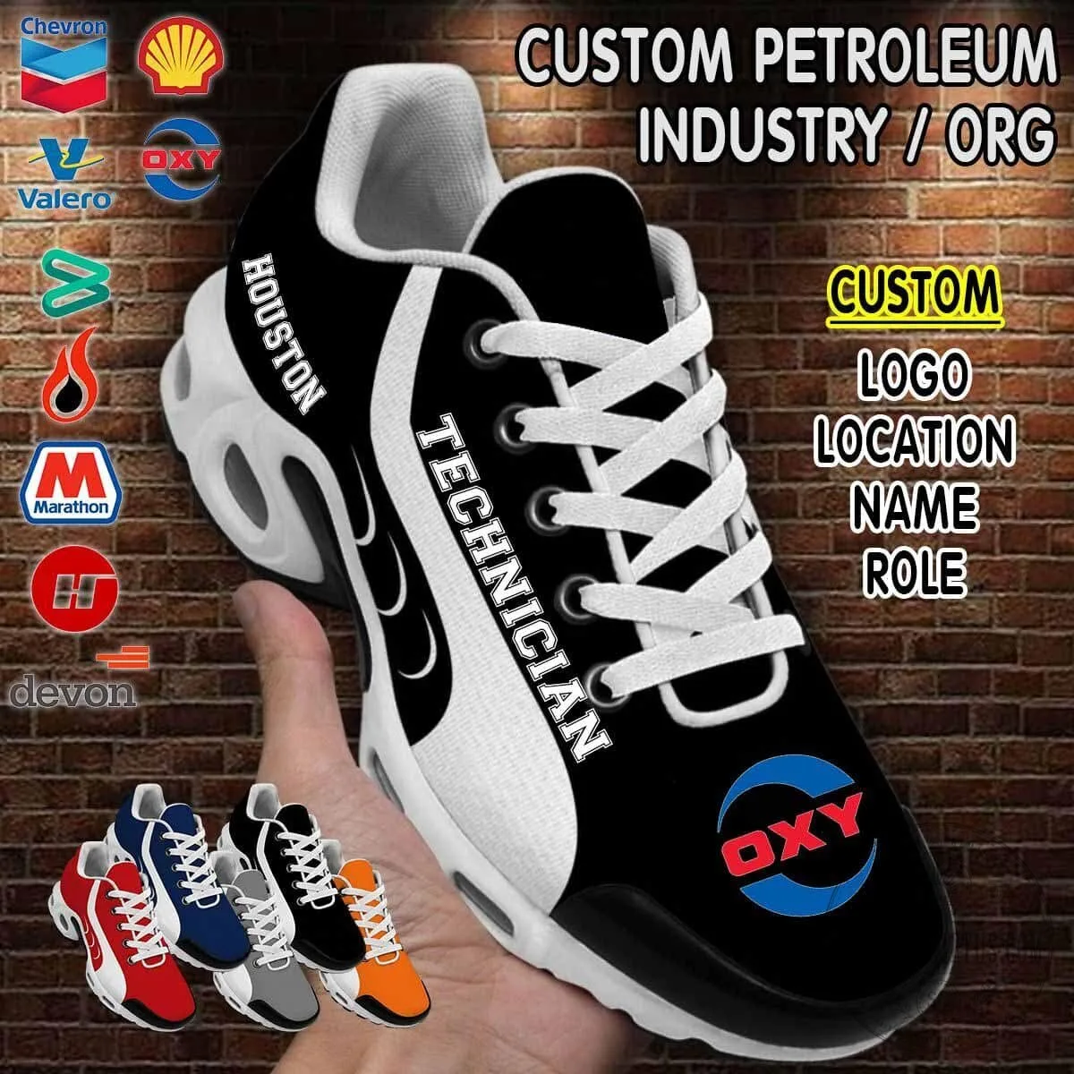 Petroleum Industry Technician Custom Logo Running Shoes 11 Petroleum Industry Technician Custom Logo Running Shoes