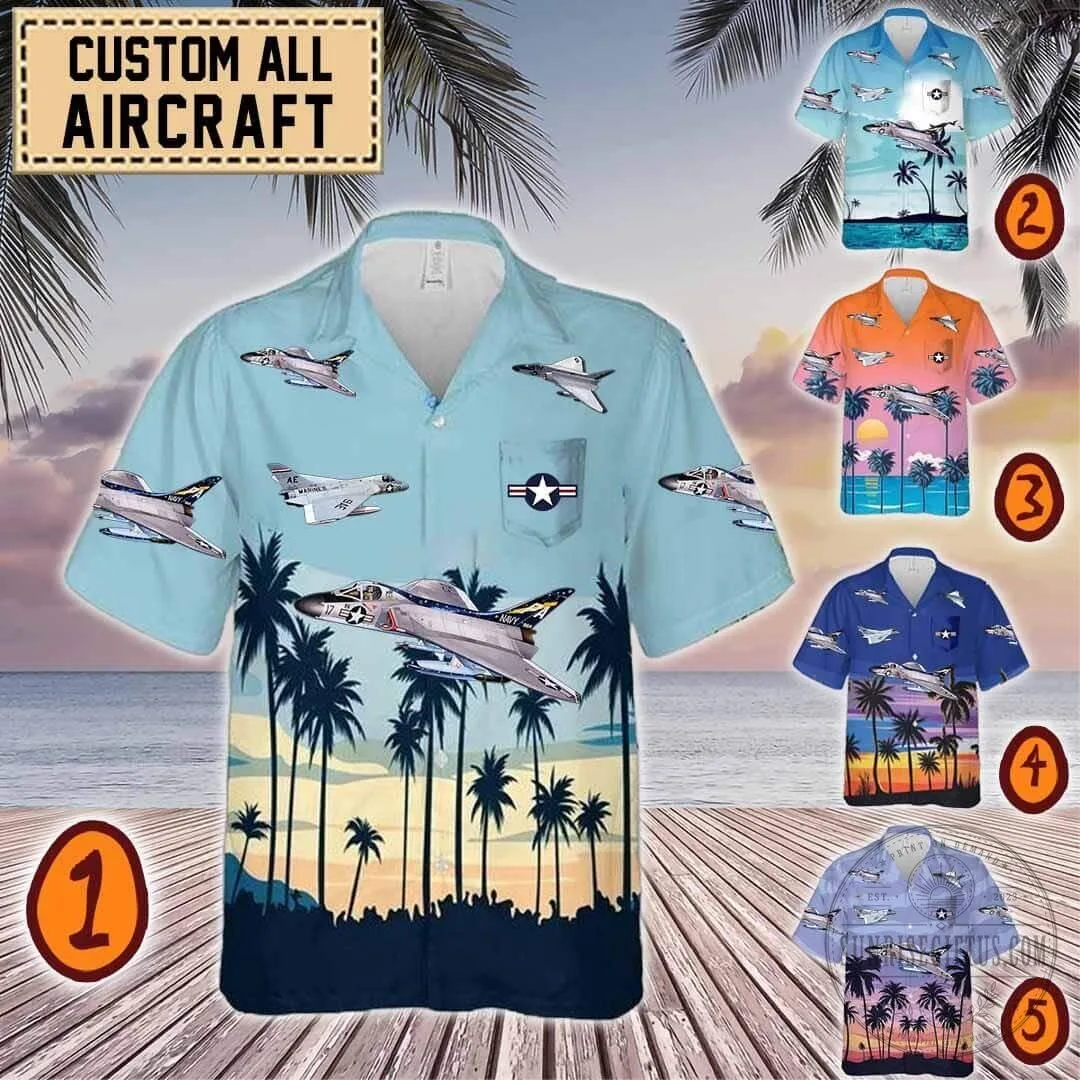 Douglas F4D Skyray Fighter Jet Aircraft Hawaiian Shirt for Men 5 Douglas F4D Skyray Fighter Jet Aircraft Hawaiian Shirt for Men