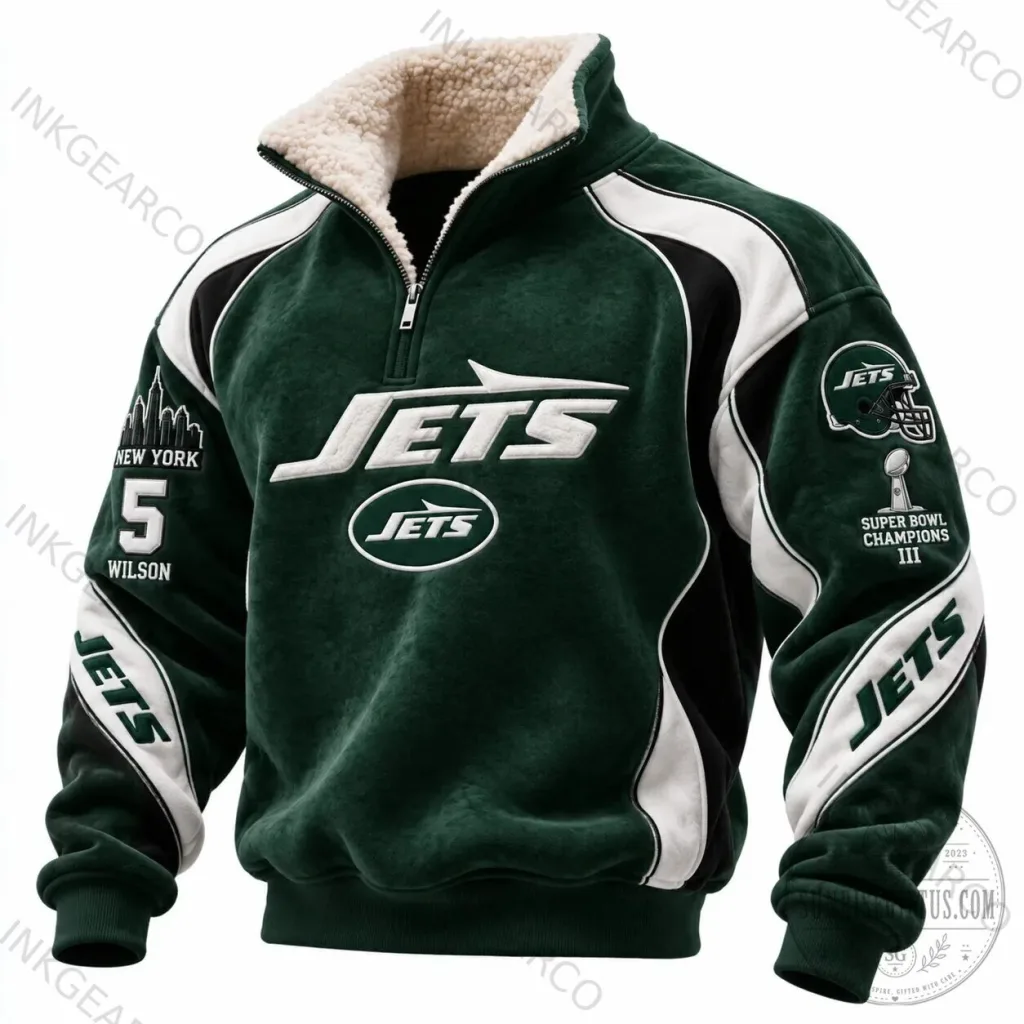New York Jets Super Bowl Champions III Quarter-Zip Fleece Sweatshirt New York Jets Super Bowl Champions III Quarter-Zip Fleece Sweatshirt