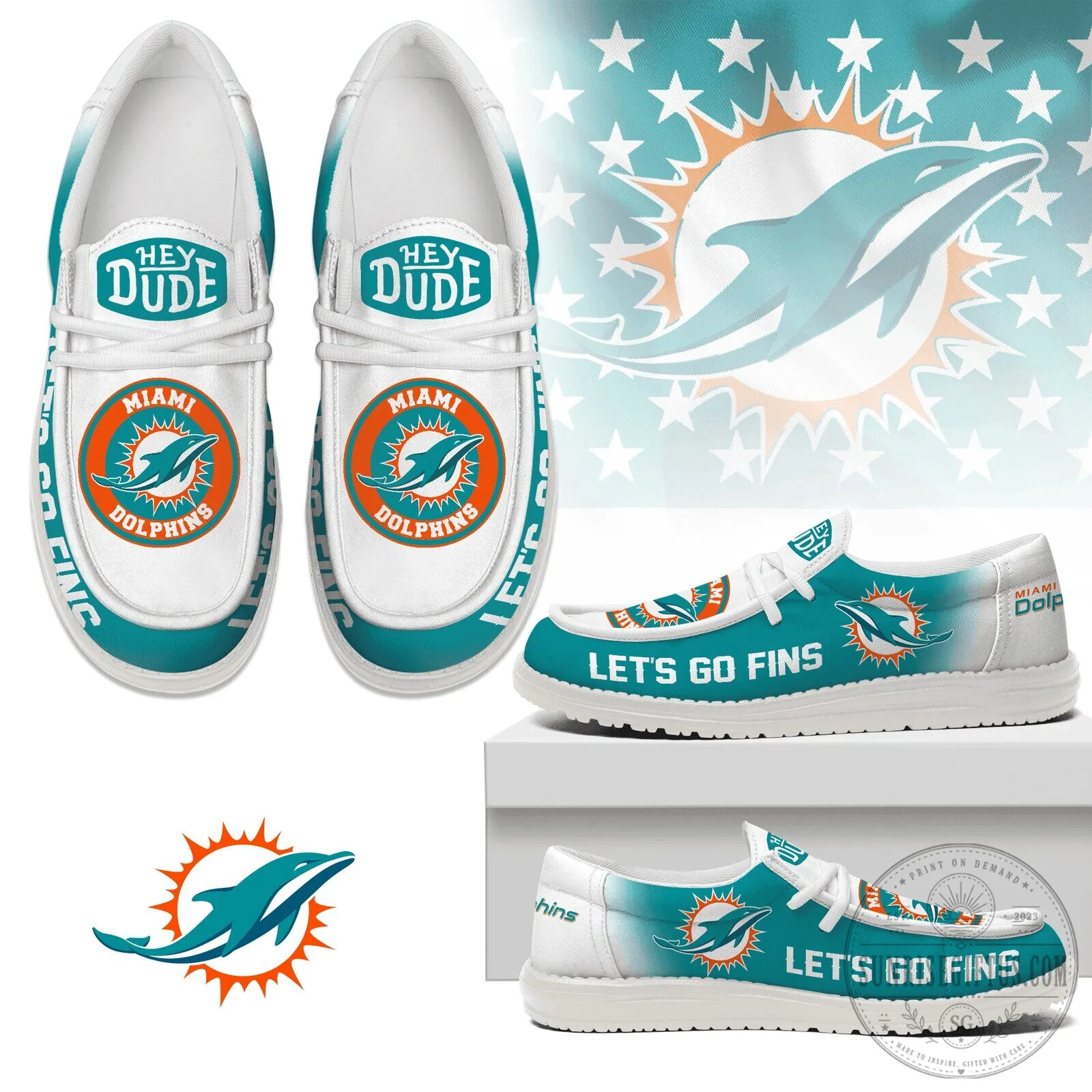 Miami Dolphins NFL Team Logo Fan Loafer Shoes for Men and Women 5 Miami Dolphins NFL Team Logo Fan Loafer Shoes for Men and Women