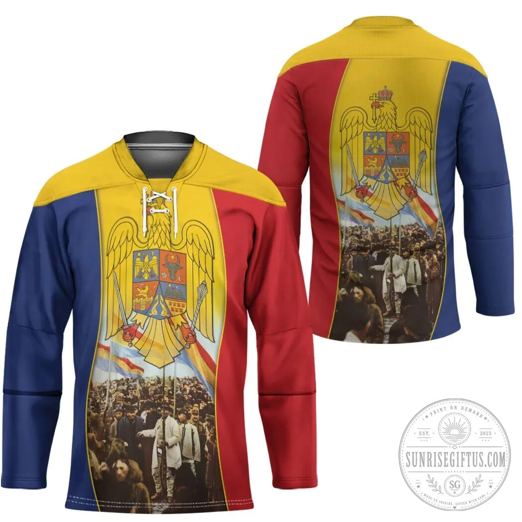Romania Great Union Day Hockey Jersey Alba Iulia Great National Assembly 9 Romania Great Union Day Hockey Jersey Alba Iulia Great National Assembly