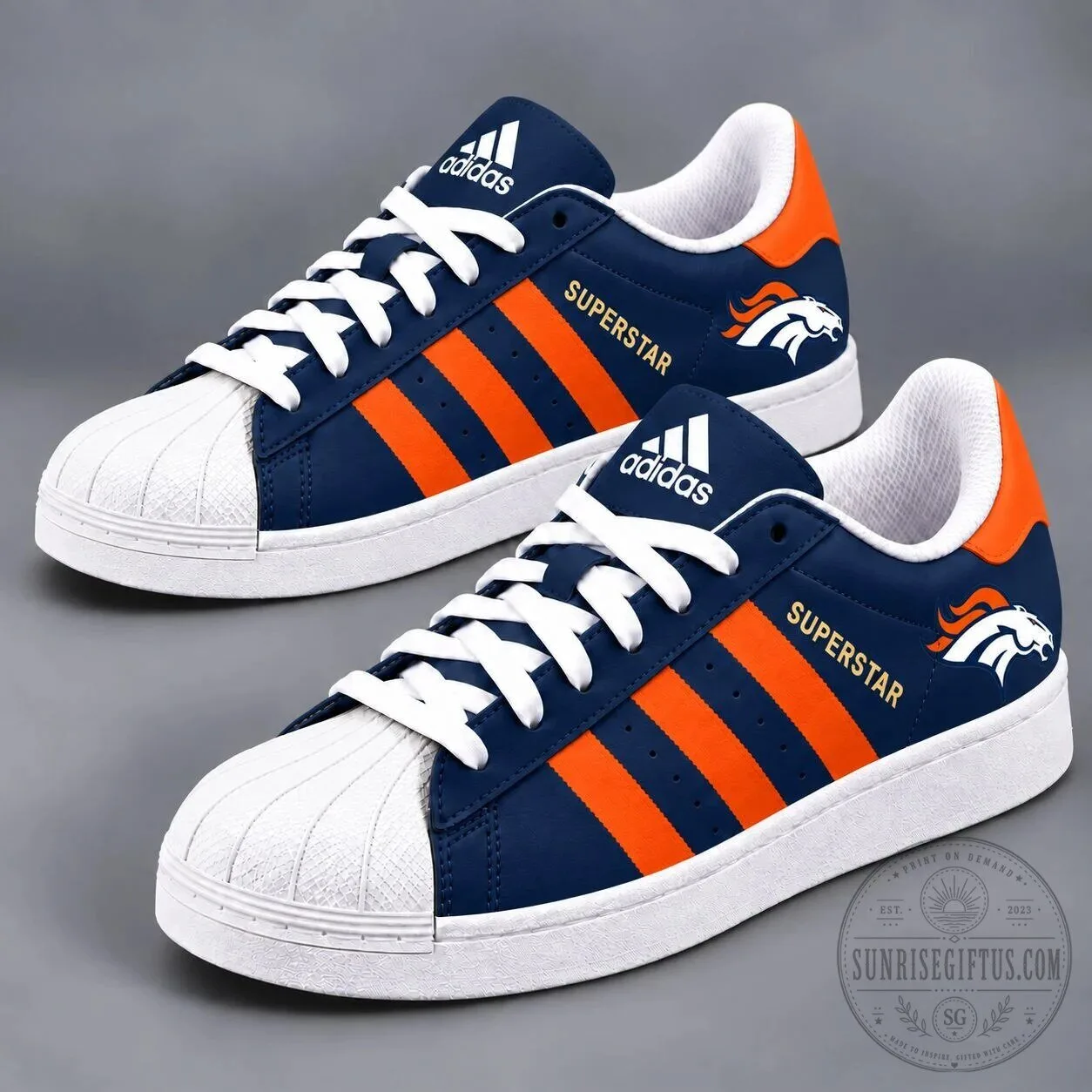 Denver Broncos NFL Football Team Superstar Adidas Style Sneakers Shoes 1 Denver Broncos NFL Football Team Superstar Adidas Style Sneakers Shoes
