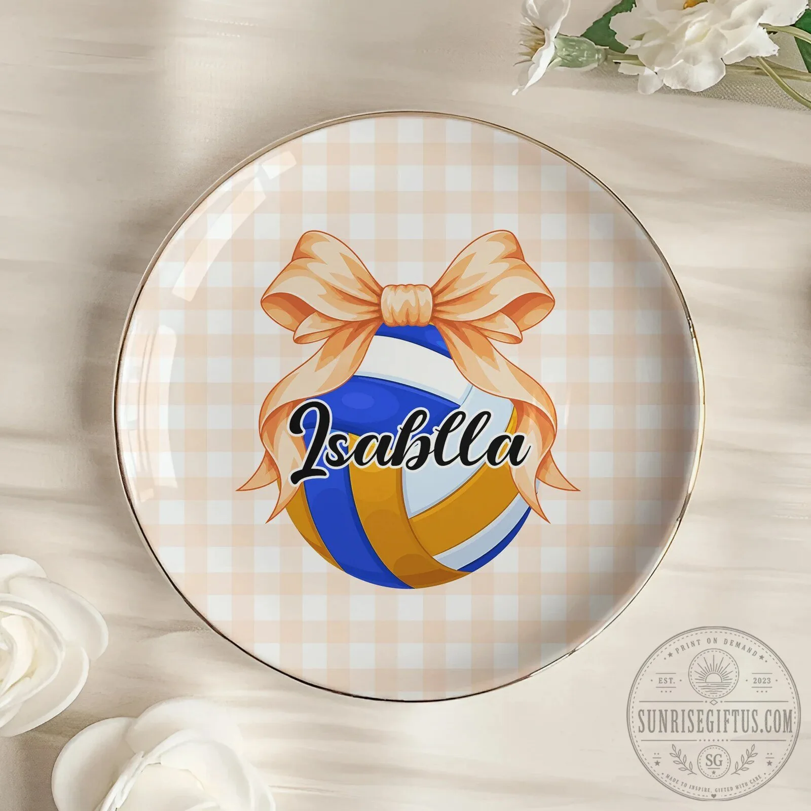 Personalized Sports Ball Coquette Bow Jewelry Dish for Softball Tennis Volleyball Basketball 11 Personalized Sports Ball Coquette Bow Jewelry Dish for Softball Tennis Volleyball Basketball