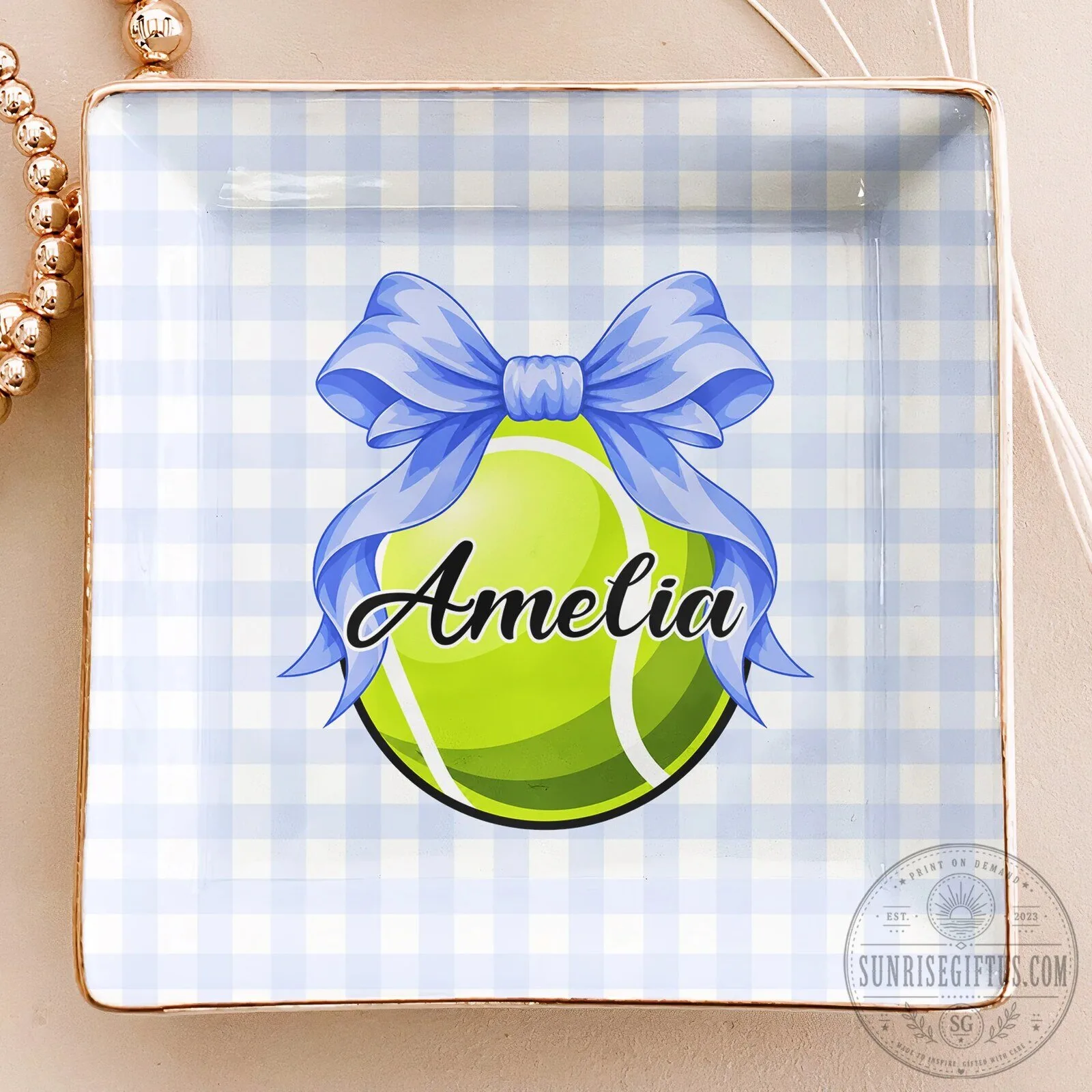 Personalized Sports Ball Coquette Bow Jewelry Dish for Softball Tennis Volleyball Basketball 14 Personalized Sports Ball Coquette Bow Jewelry Dish for Softball Tennis Volleyball Basketball