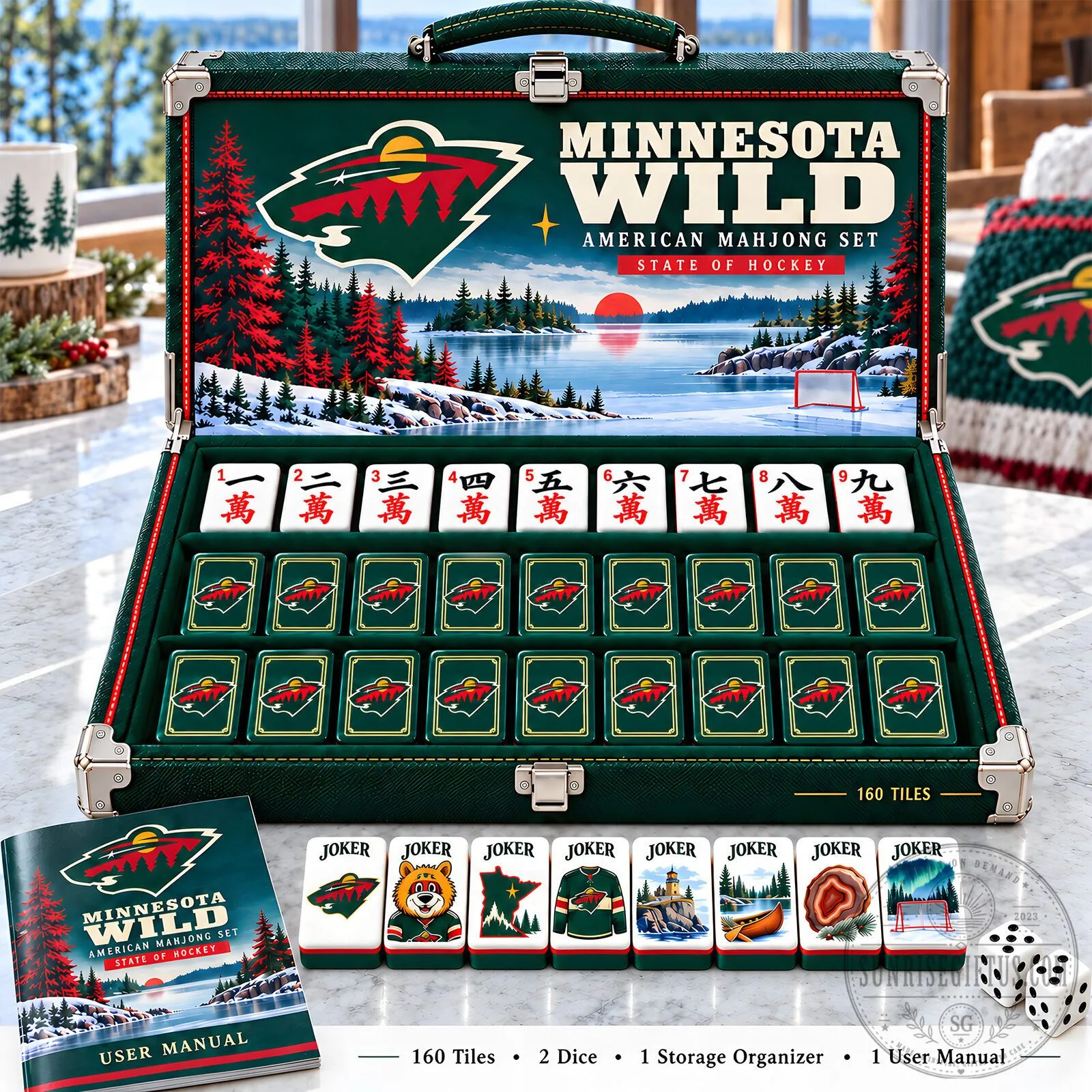 Minnesota Wild American Mahjong Set State of Hockey