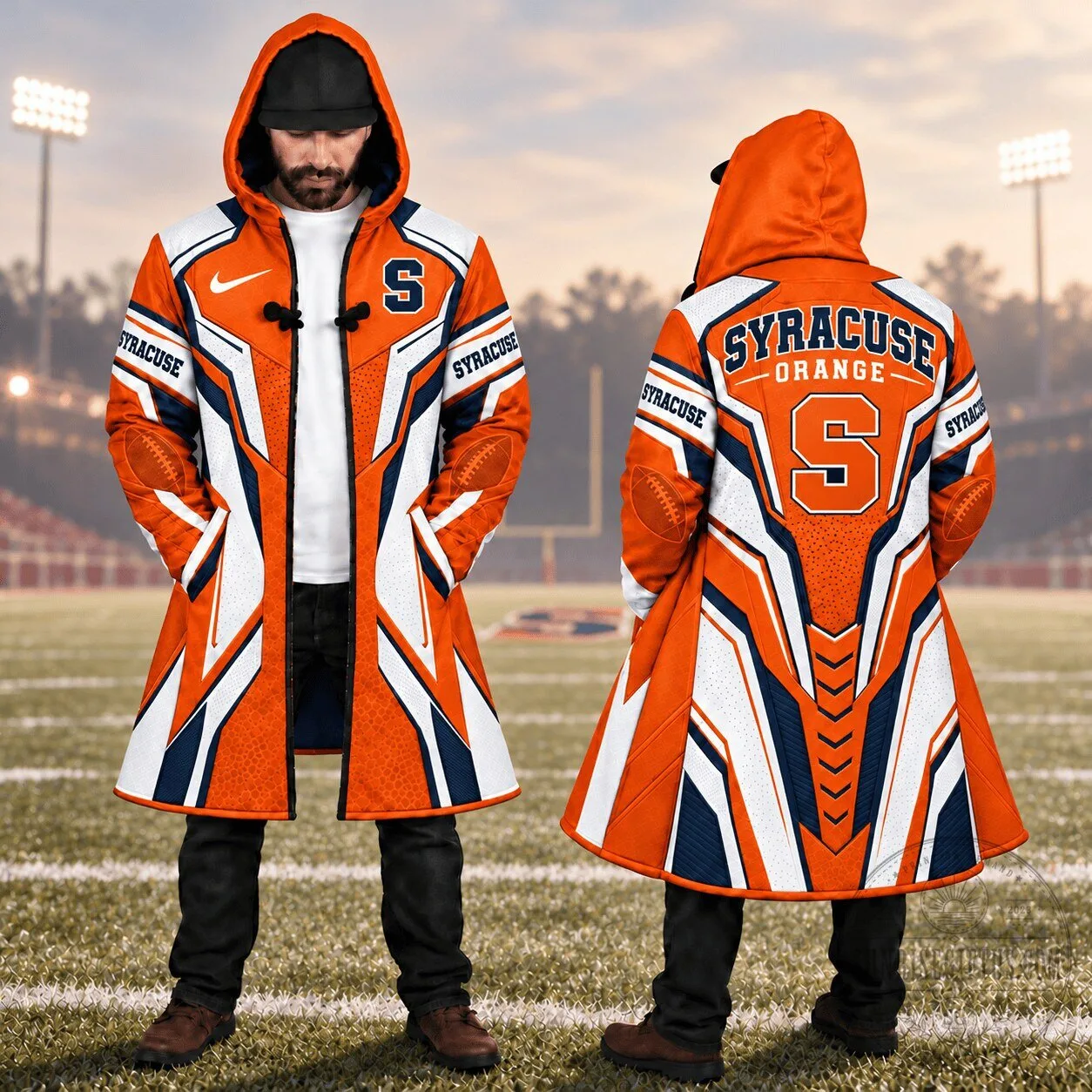 Syracuse Orange NCAA Football Team Logo Design All Over Print Cloak Jacket