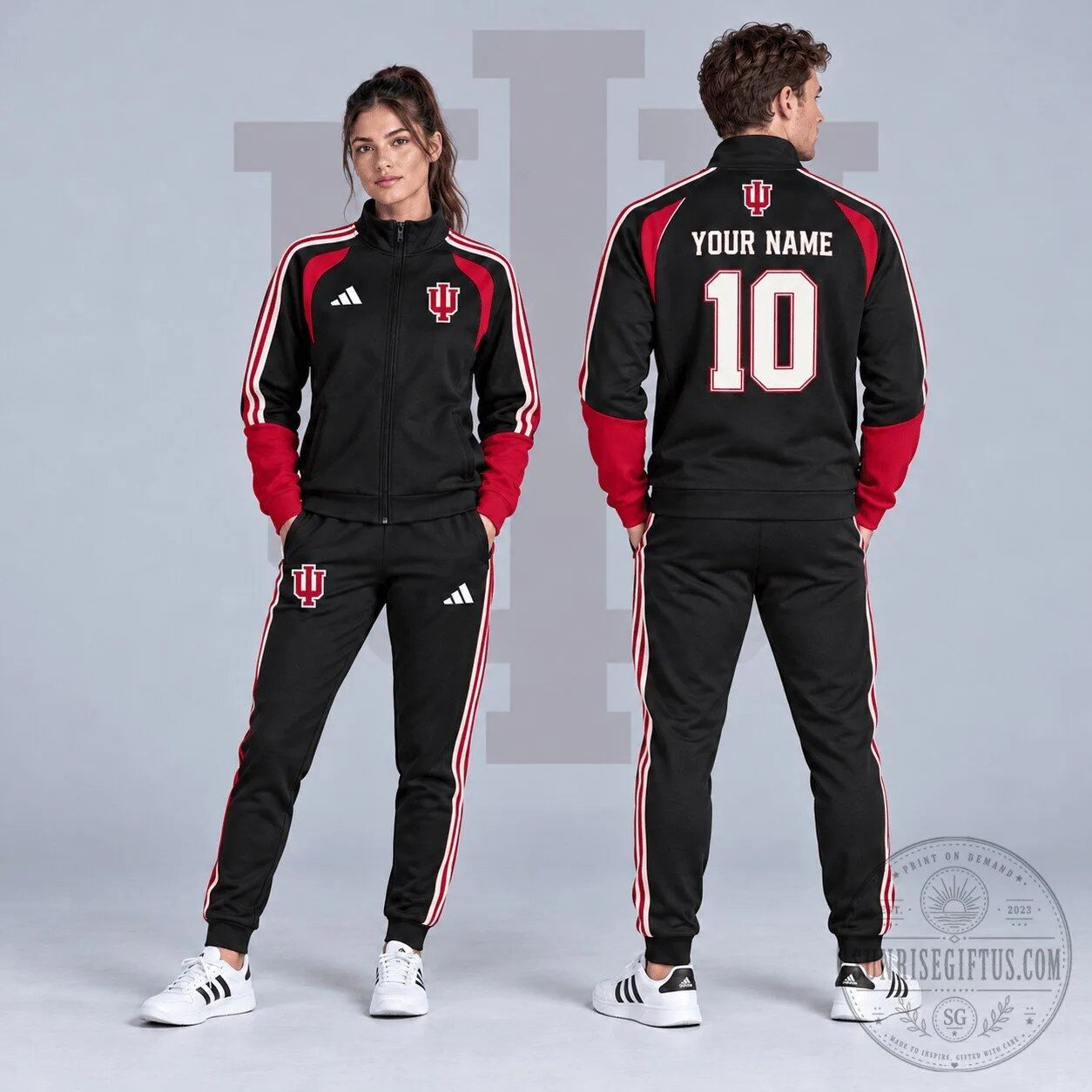 Indiana University Hoosiers Personalized Varsity Stripe Full-Zip Jacket