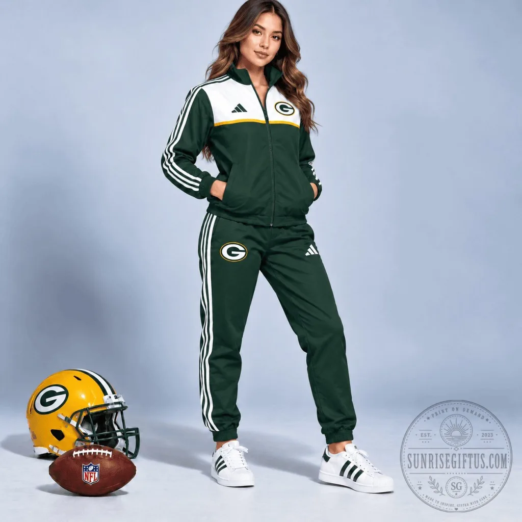 Green Bay Packers National Football League Team Logo Full-Zip Tracksuit Hoodie Green Bay Packers National Football League Team Logo Full-Zip Tracksuit Hoodie