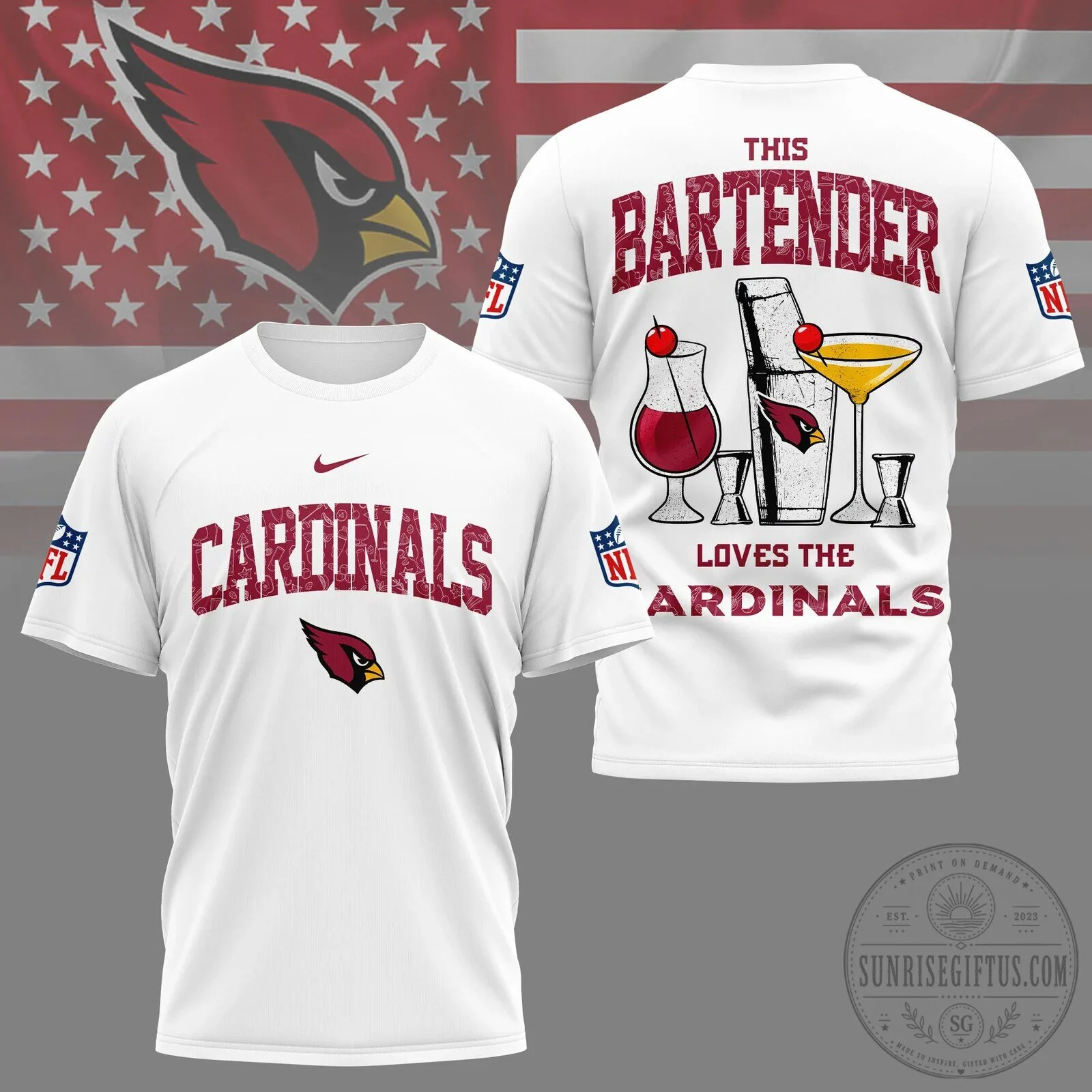 Arizona Cardinals NFL Fan Shirt Bartender Loves The Cardinals T-Shirt