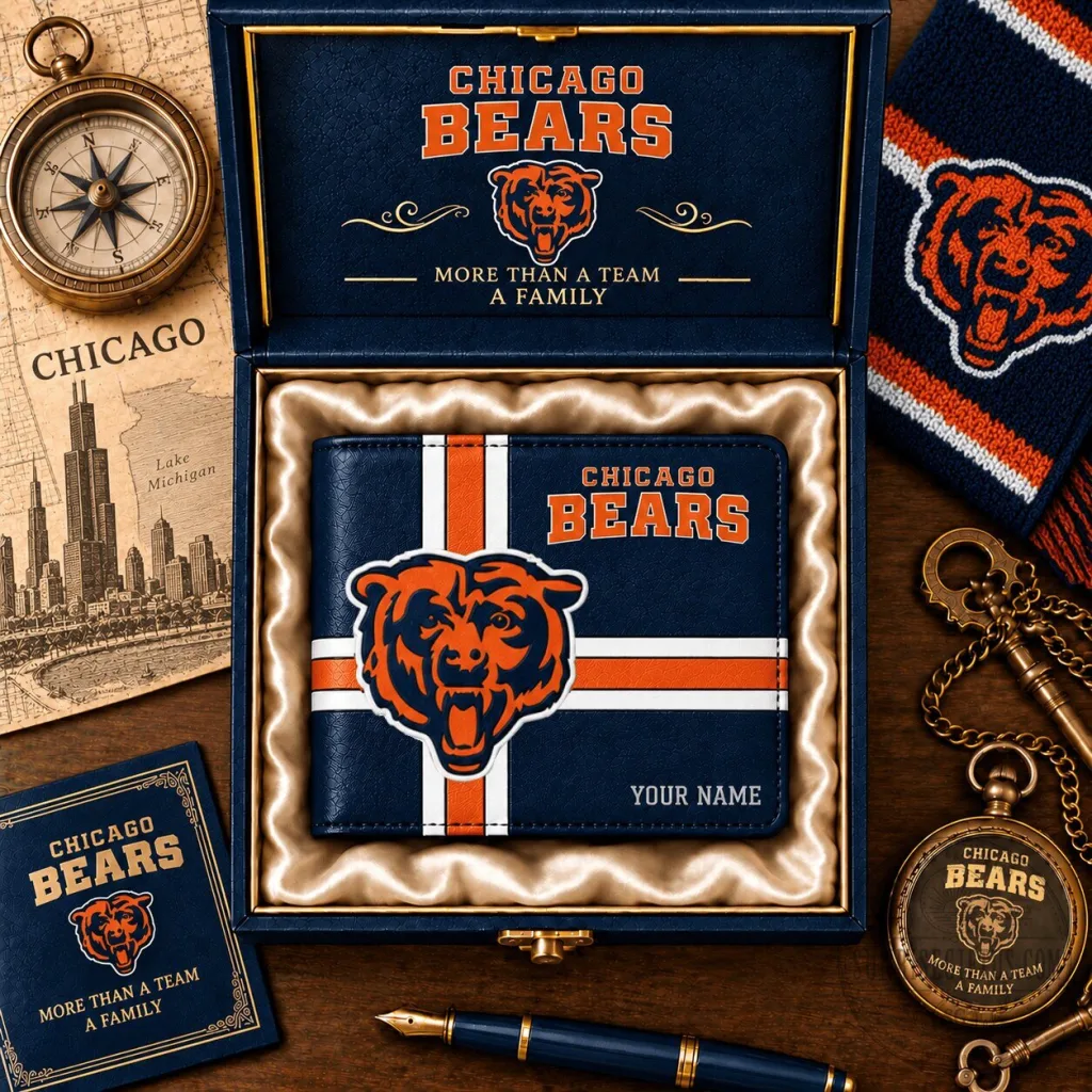Chicago Bears NFL Football Team Custom Name Wallet Chicago Bears NFL Football Team Custom Name Wallet