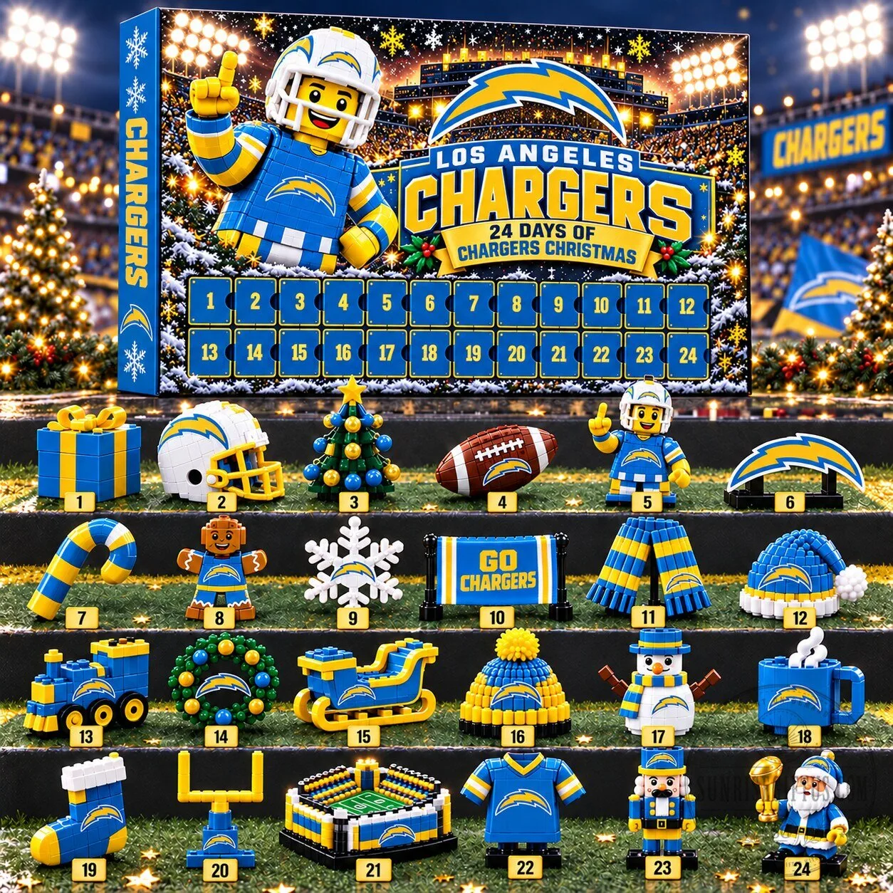 Los Angeles Chargers National Football League Christmas Advent Calendar 3 Los Angeles Chargers National Football League Christmas Advent Calendar